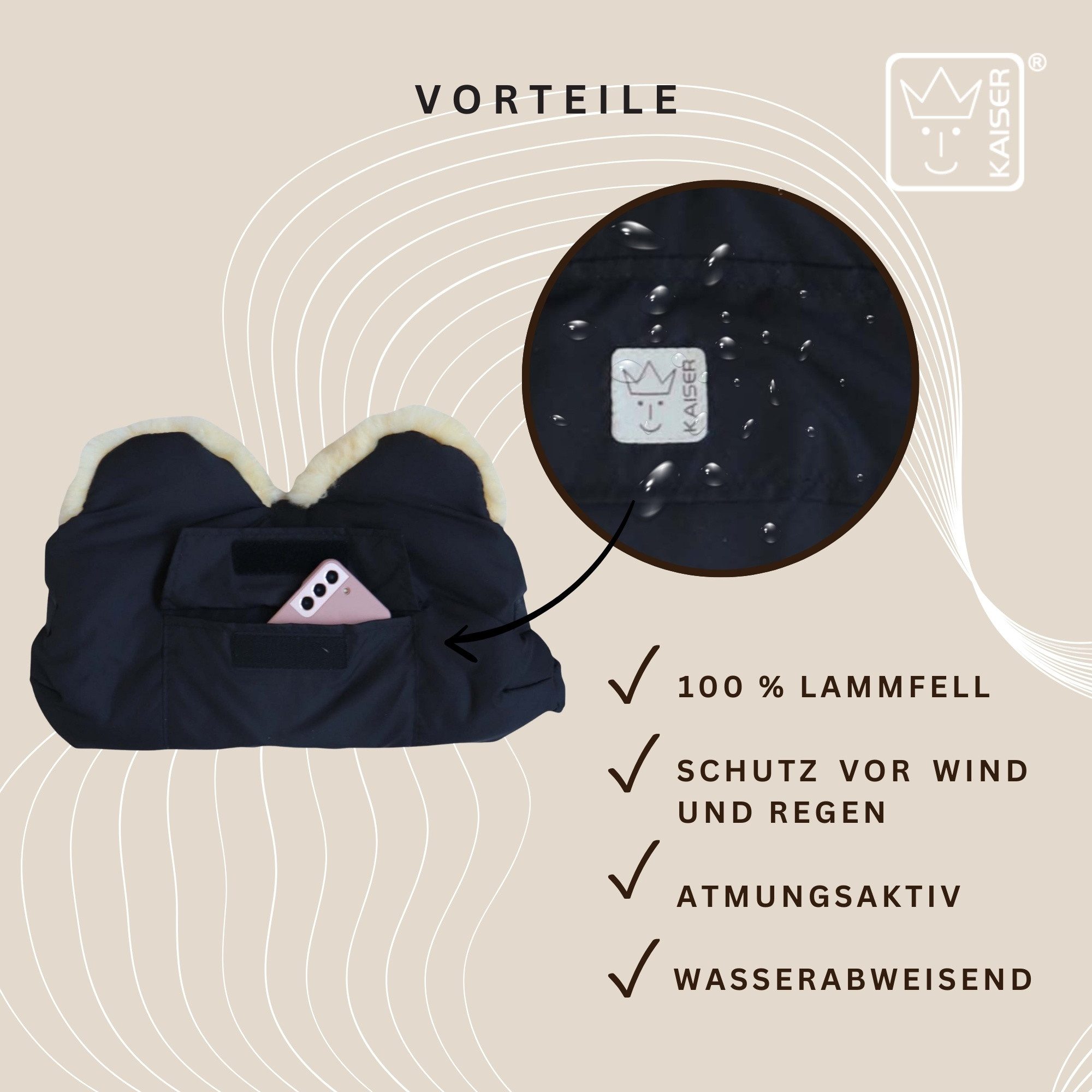 Kaiser Kinderwagen-Handwärmer Big Lammfell Handwärmer – Bild 5 von 5