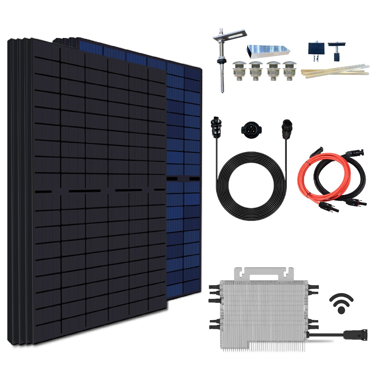 EPP.Solar Solaranlage 1720W/1600W Balkonkraftwerk mit Halterung und Bifazial Solarmodul