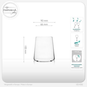 IMPERIAL glass Glas Trinkgläser, Glas, 370ml (max. 450ml) Wassergläser Saftgläser Whiskeygläser Gingläser