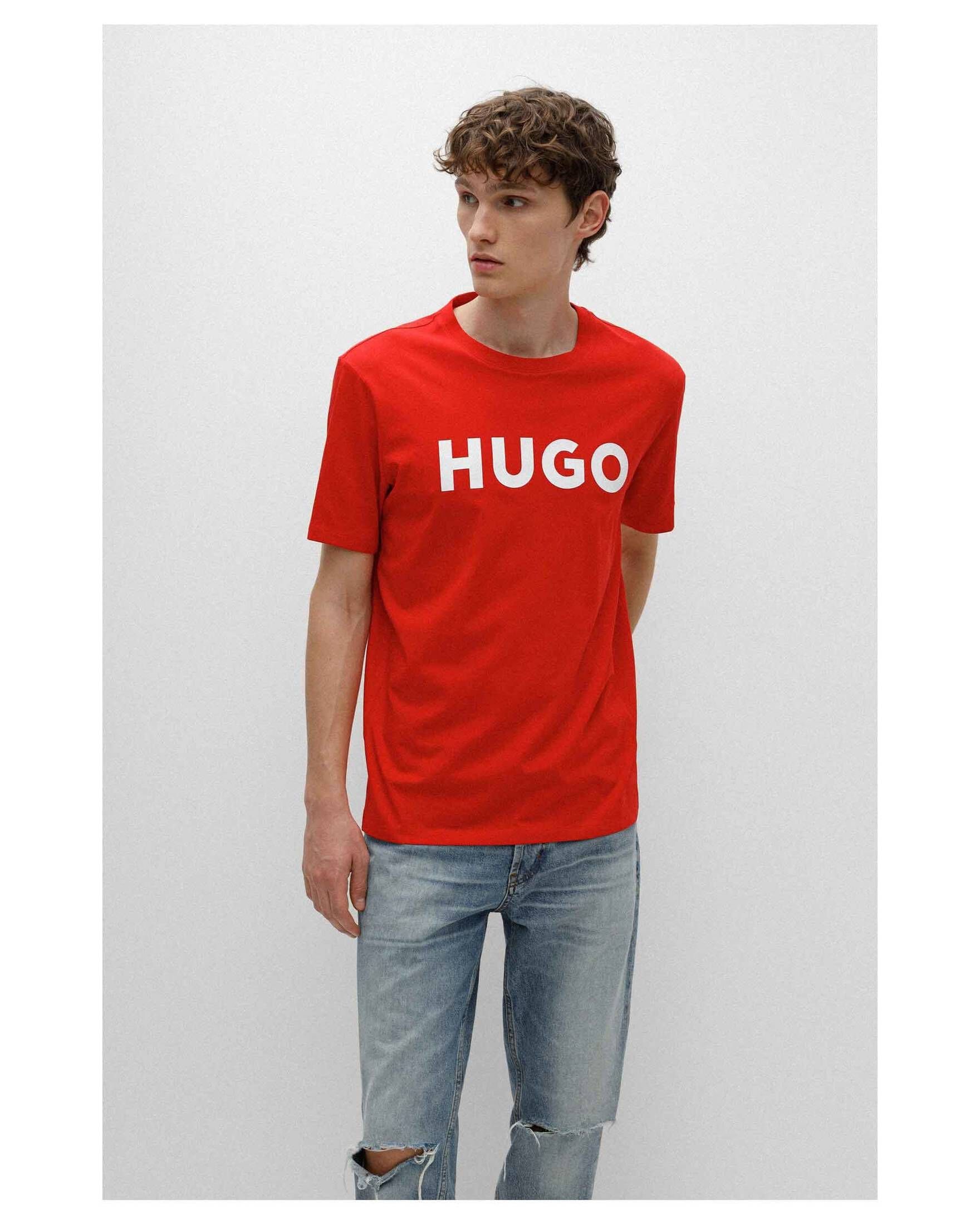 HUGO rot (74) T-Shirt T-Shirt Herren DULIVIO (1-tlg)
