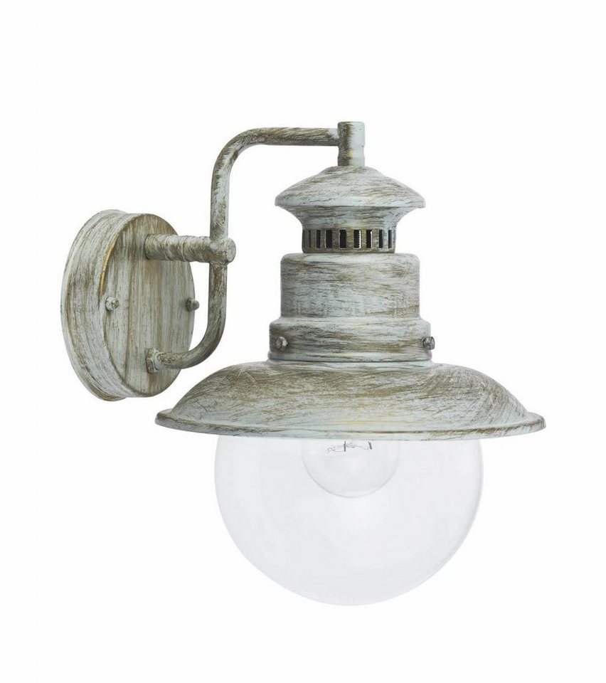 Brilliant LED Außen-Wandleuchte Artu, Lampe Artu Außenwandleuchte hängend  weiß-goldfarbig 1x A60, E27, 60W, IP-Schutzart: 44 - spritzwassergeschützt