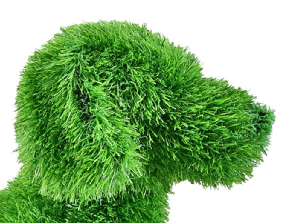 foolonli Gartenfigur Garten Grasfigur Dackel klein Deko Kunstrasen 55cm lang wetterfest