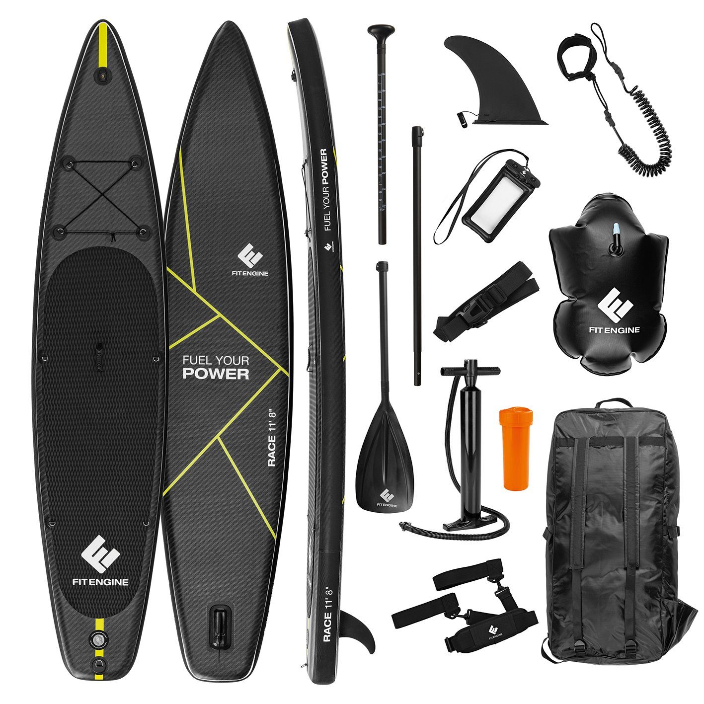 FitEngine Inflatable SUPBoard XXXL Stand up Paddle Board Set Race 11‘8