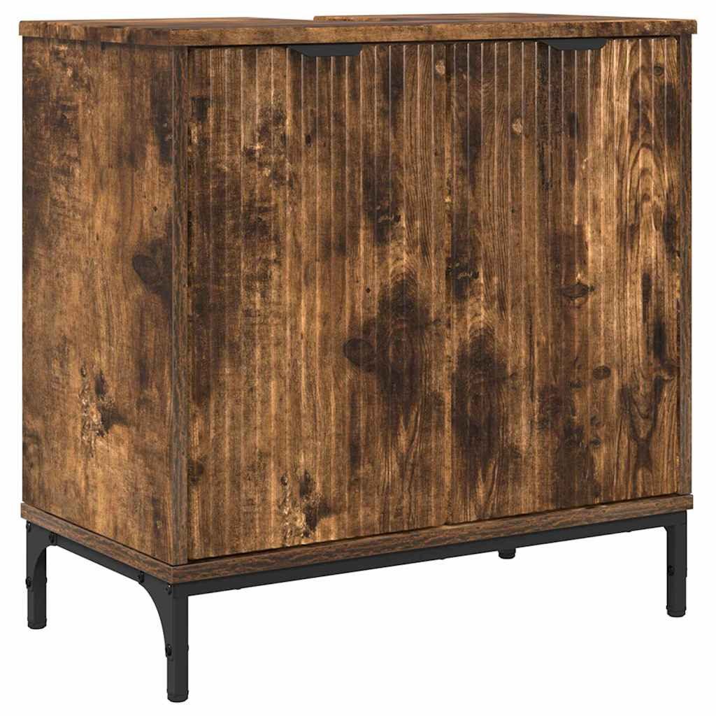 vidaXL Badezimmerspiegelschrank Badezimmer Waschbecken Schrank Räuchereiche günstig online kaufen