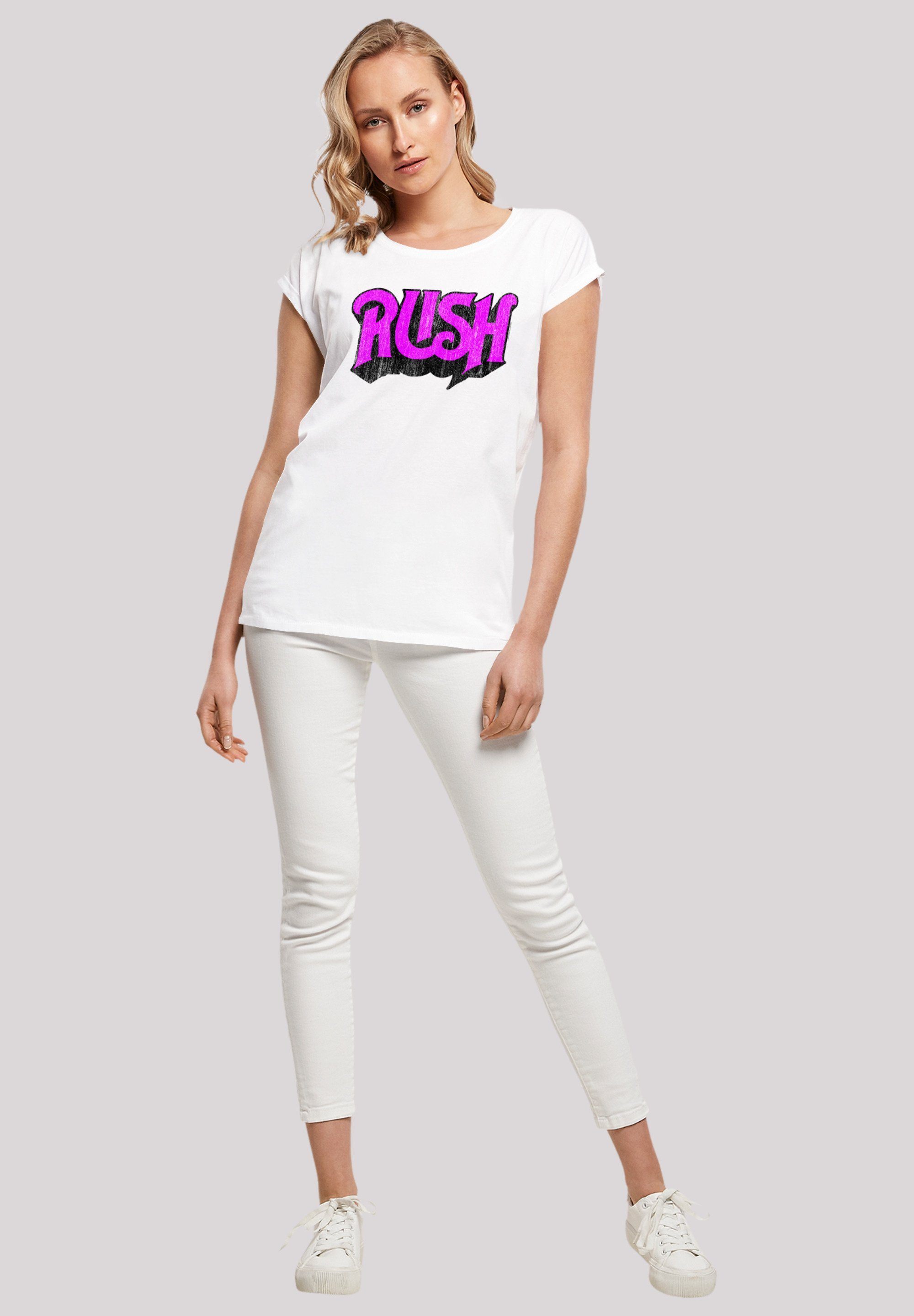 Premium weiß F4NT4STIC Logo Rush T-Shirt Qualität Rock Distressed Band
