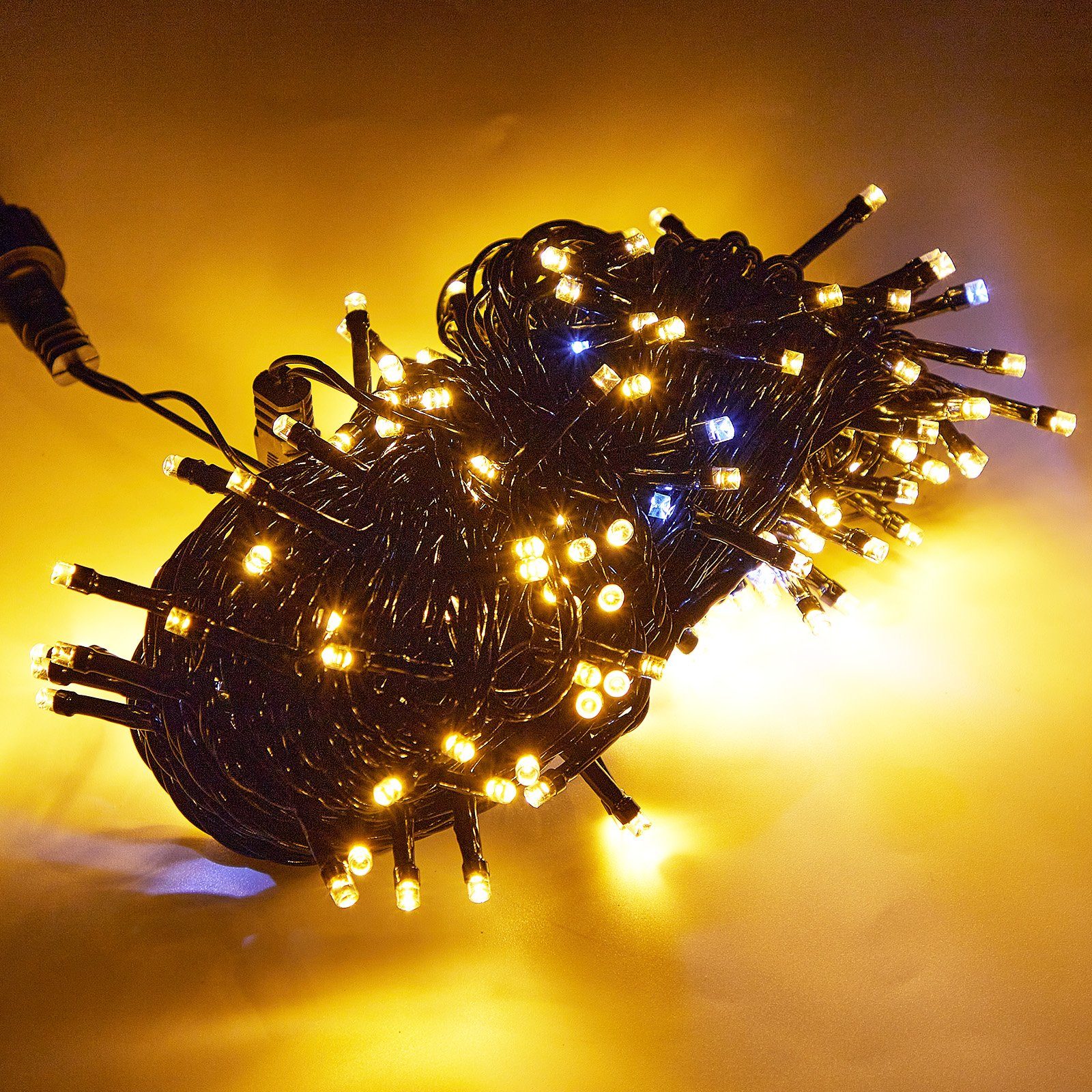 LED-Baummantel for Rosnek 20m Lichterkette LED Außen Weihnachten Baum, Warmweiß Innen Party Garten 156-flammig