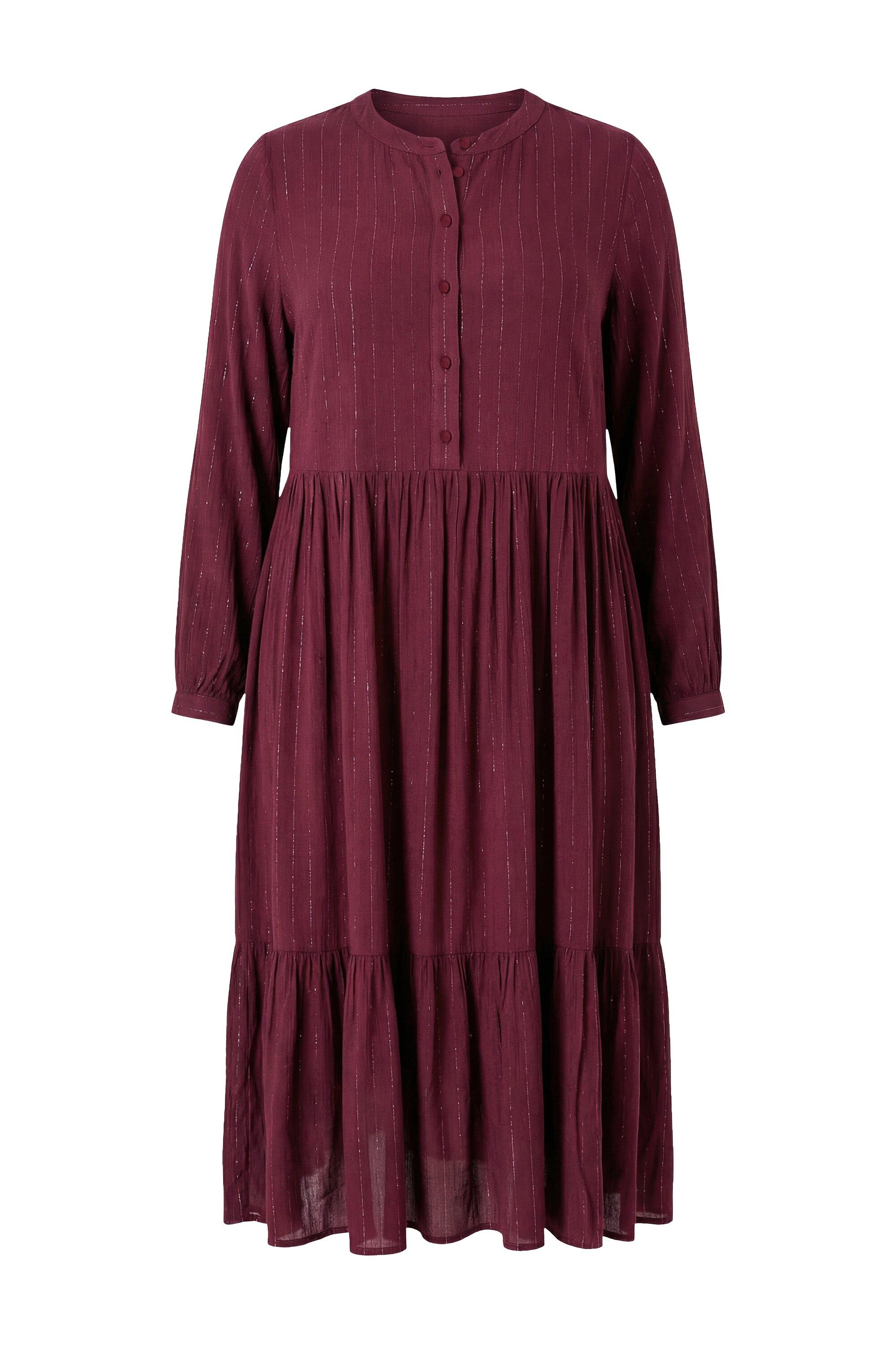 Studio Untold Jerseykleid Midikleid A-Linie Chiffon mit Glitzerstreifen – Bild 2 von 3