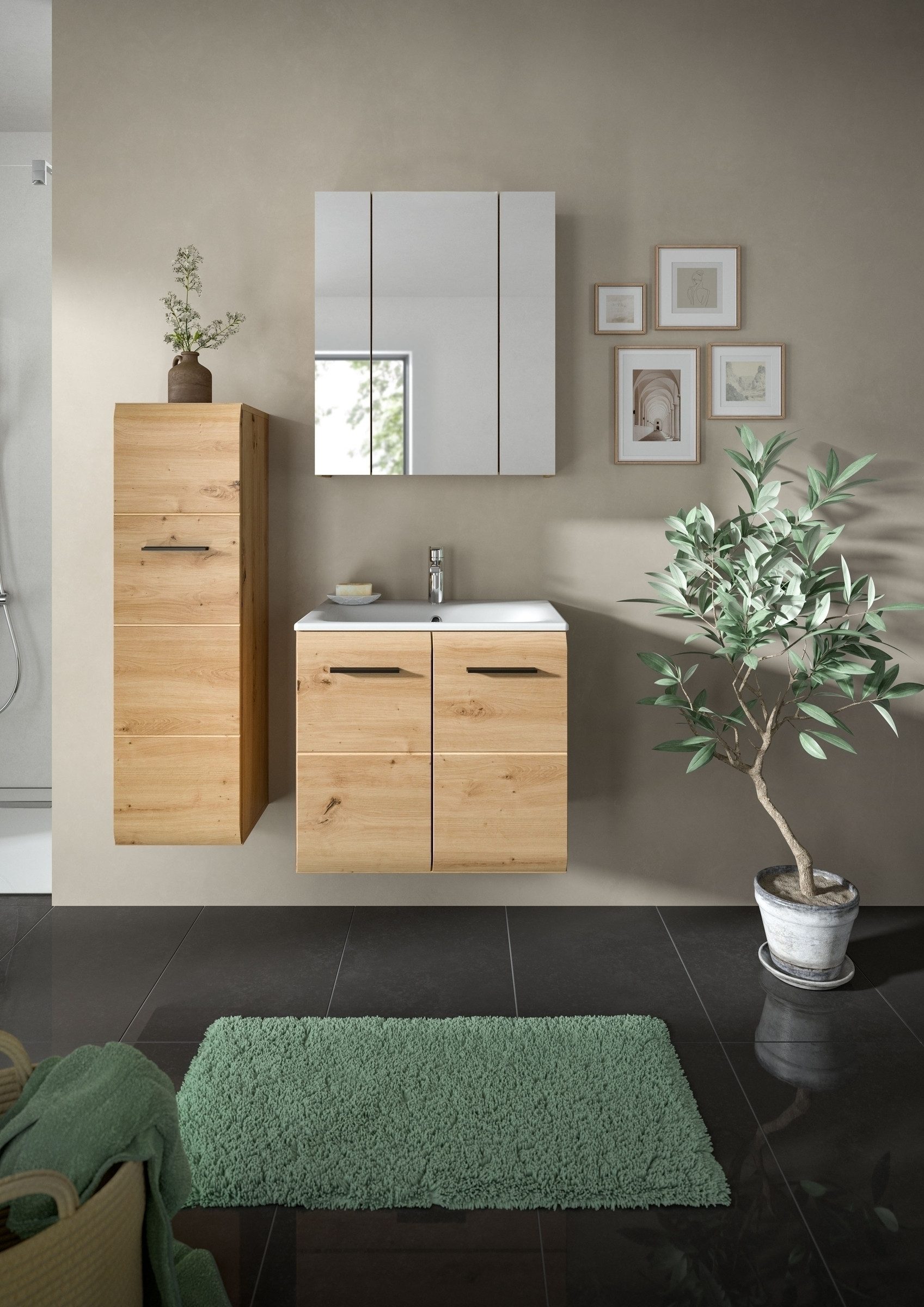 freiraum Badezimmer-Set Ice, in artisan oak - 105x185x46cm (BxHxT)