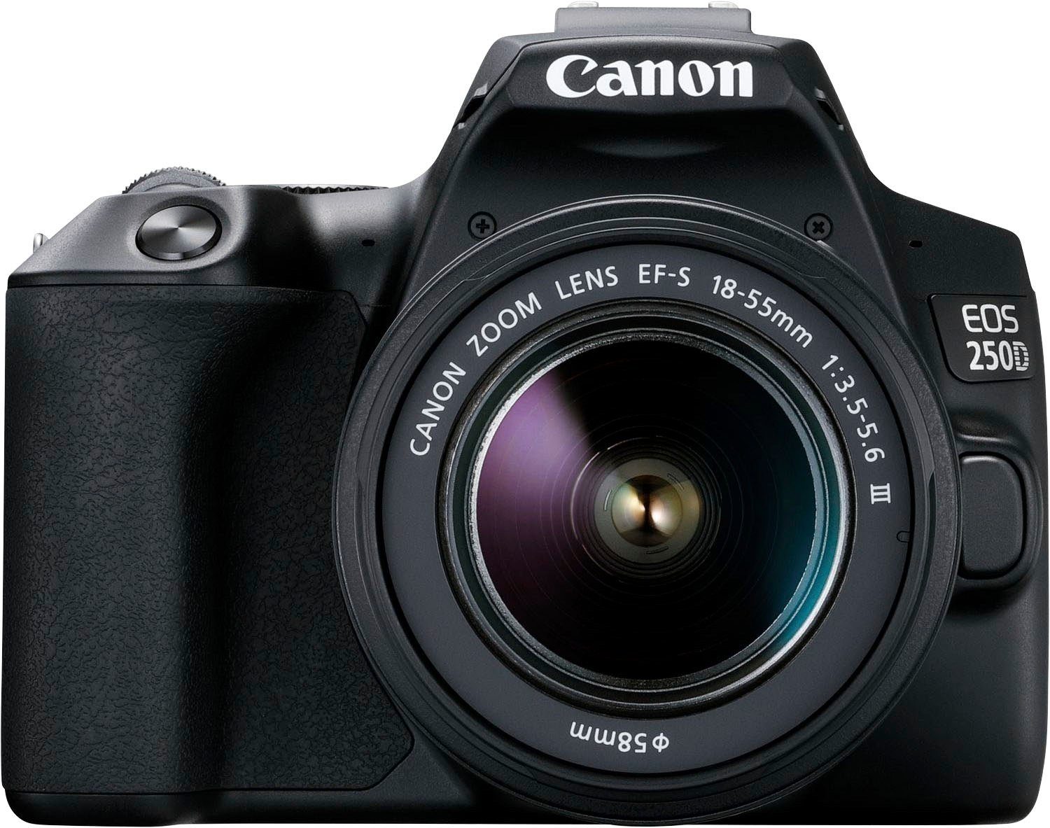 Canon 250D + EF-S 18-55mm 24,1 III, Systemkamera 18-55mm WLAN) SB130 f/3.5-5.6 (EF-S MP, III Kit f/3.5-5.6 Bluetooth, 
