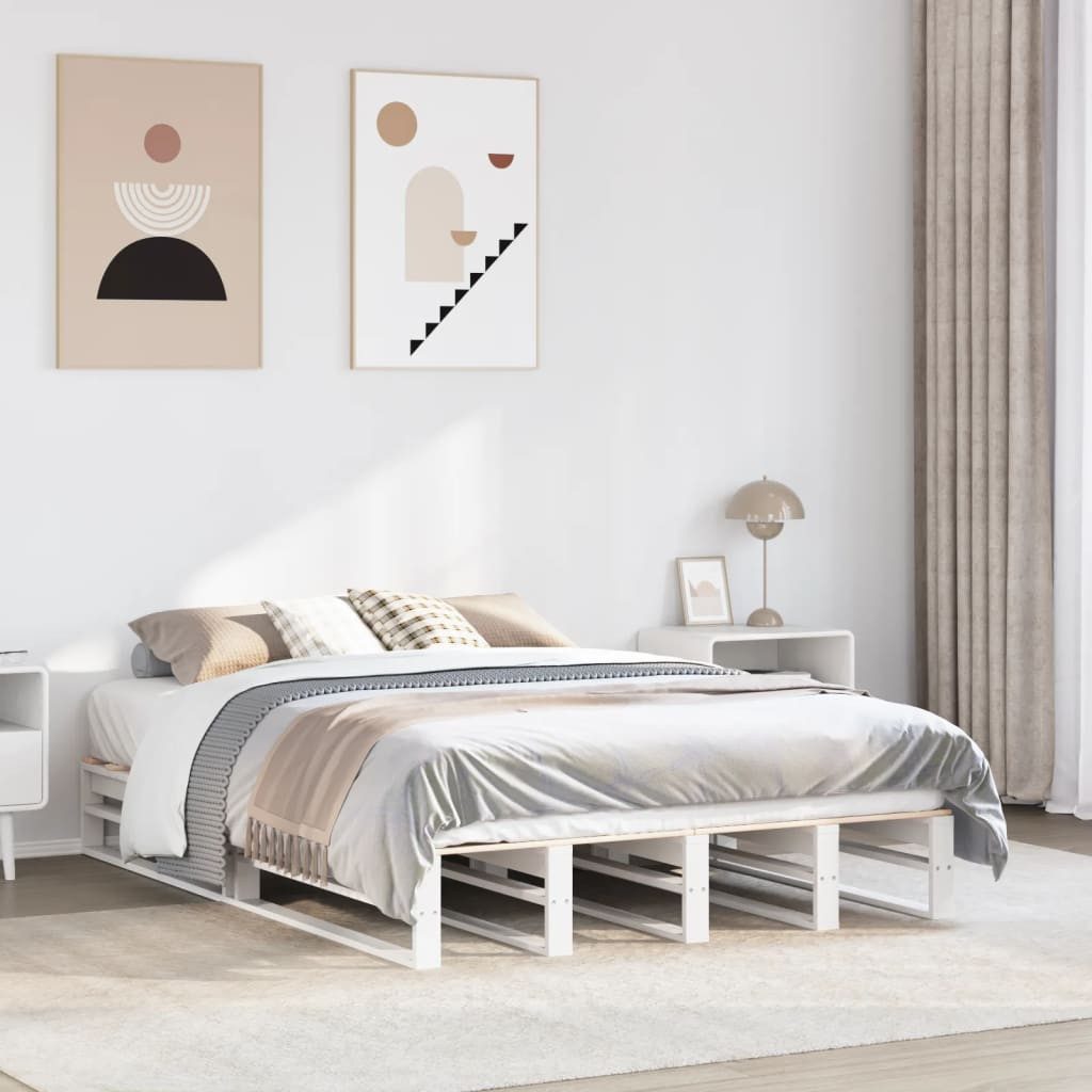 vidaXL Bett, Massivholzbett ohne Matratze Wachsbraun 120x200 cm Kiefernholz günstig online kaufen