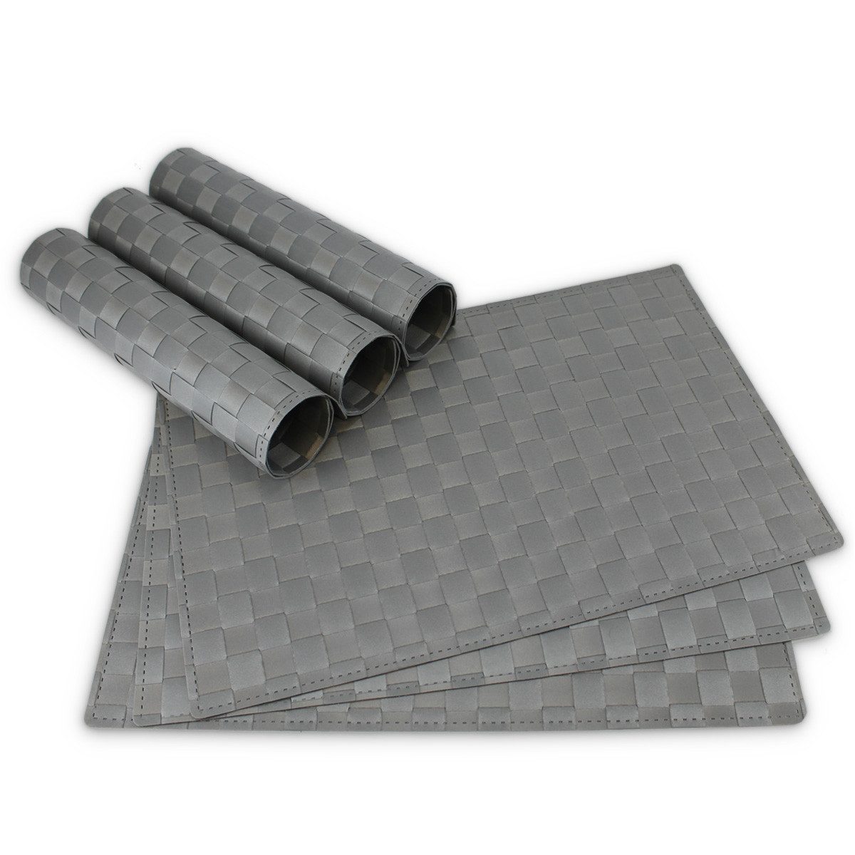 matches21 HOME & HOBBY Platzset Tischsets MODERN 6er Set Grau als Tischuntersetzer, (6-St), Abwaschbare Platzsets als Tischunterlagen für Ess-Tisch Tisch-Deko