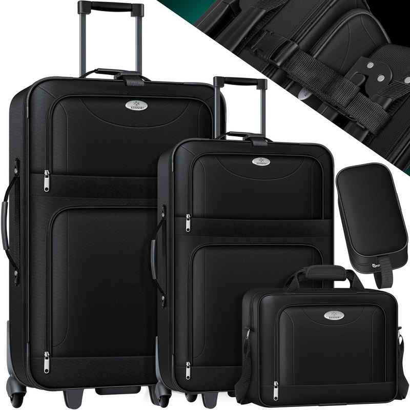 KESSER Kofferset, 2 Rollen, (4 tlg), 4tlg Trolley Kofferset Reisekoffer Komplett Set mit Rollen