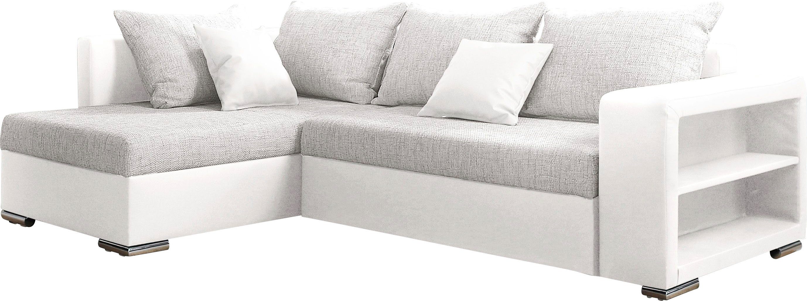 COLLECTION AB Ecksofa "John L-Form", Regalarmlehne,Bettfunktion,Bettkasten, günstig online kaufen