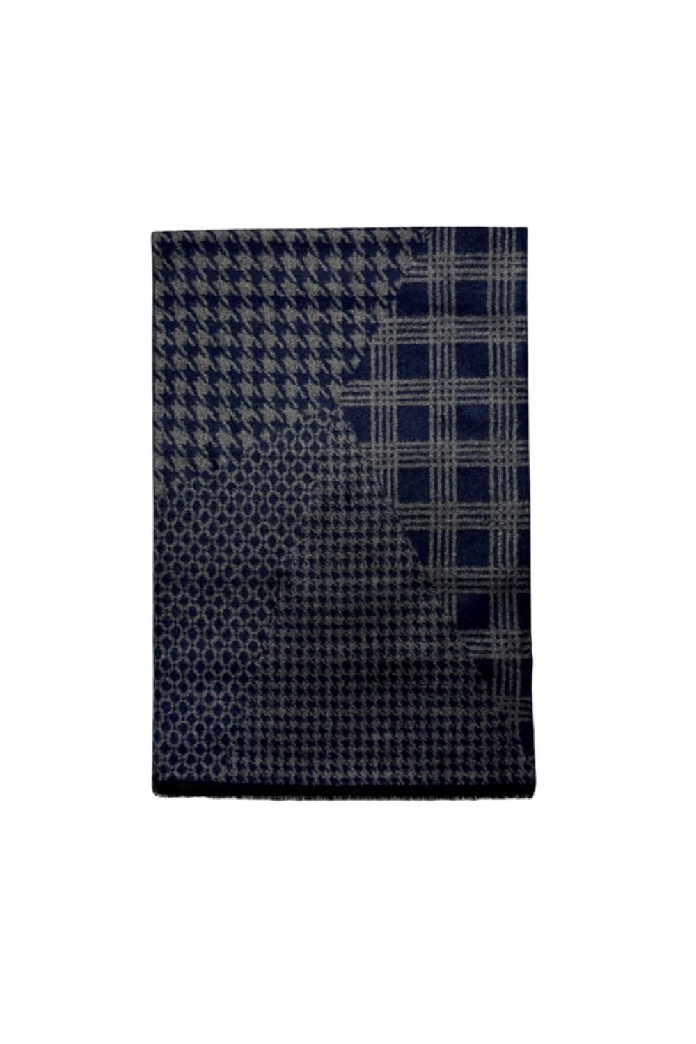 Fashion Scarf World Modeschal Zeitloser Unisex-Schal mit strukturierter Musterkombination, Vielseitig tragbar und jeden Tag nutzbar