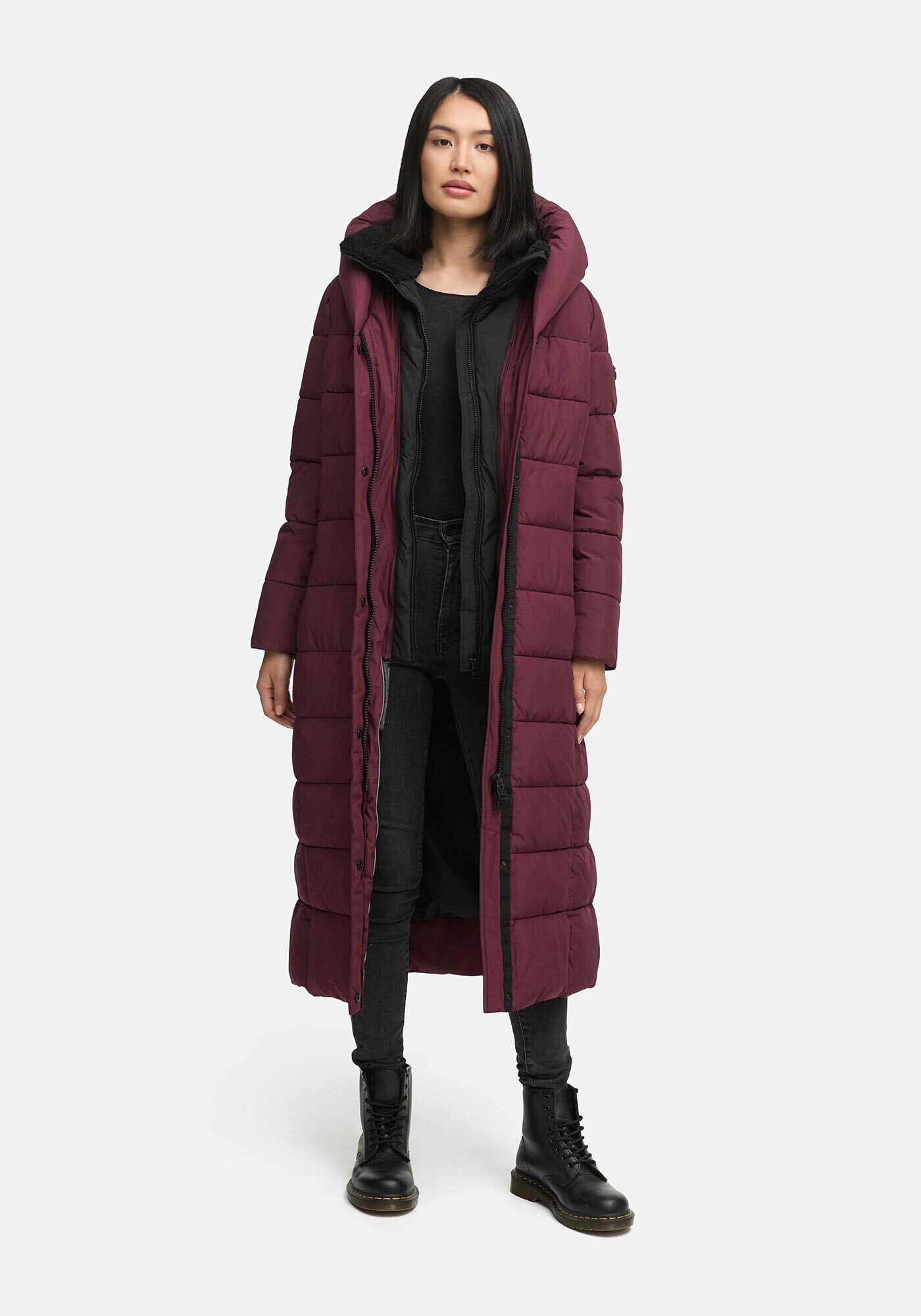 Marikoo Winterjacke Pakoraa extra langer Winter Mantel mit abnehmbaren Innenteil