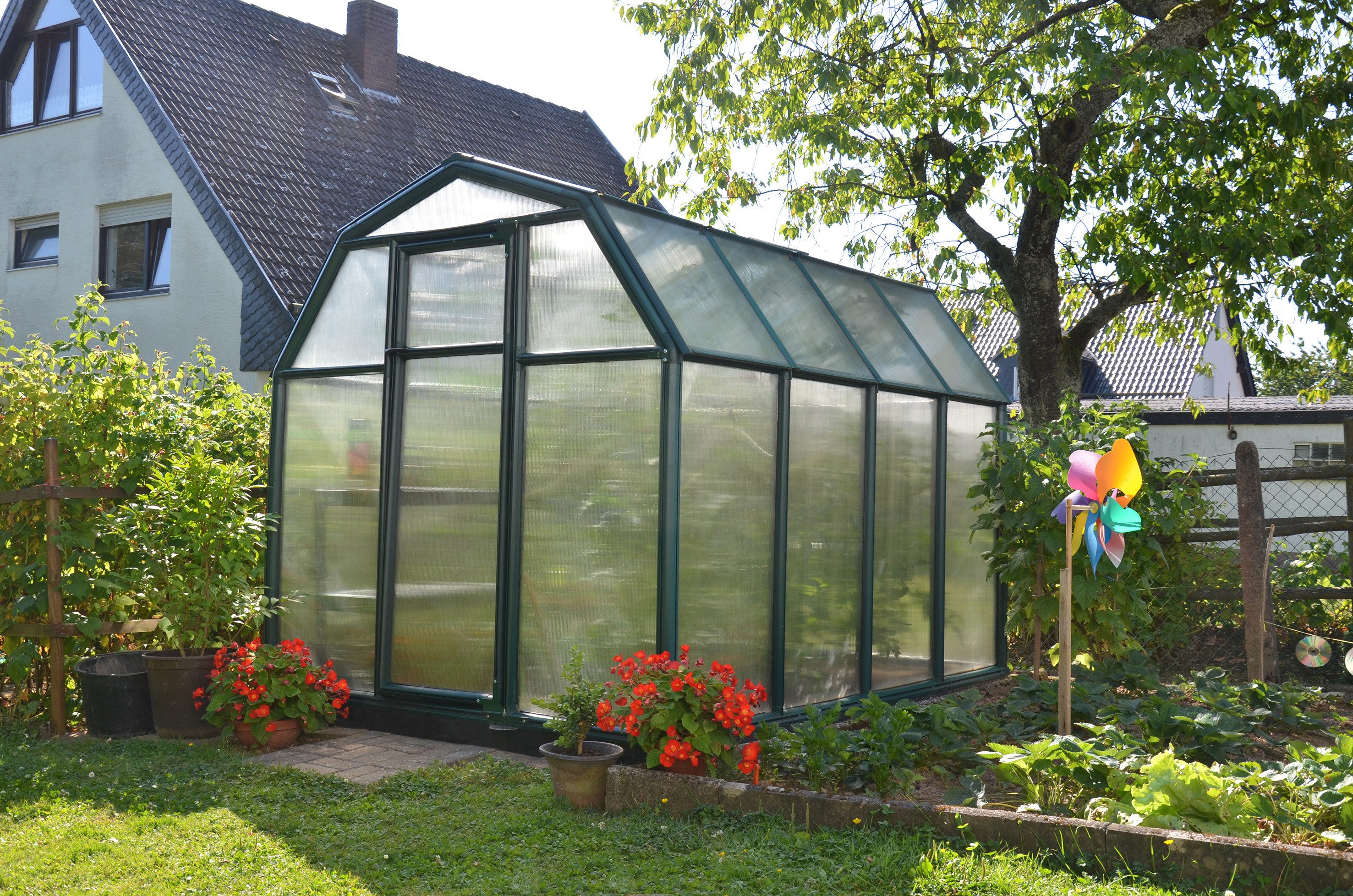Palram – Canopia Gewächshaus Eco Grow, BxTxH: 204 x 259 x 198 cm, BxLxH: 60 x 124 x 198 cm, 6 mm Wandstärke, lebenslang widerstandsfähige Wandpaneele grün | Rabatt: 21%