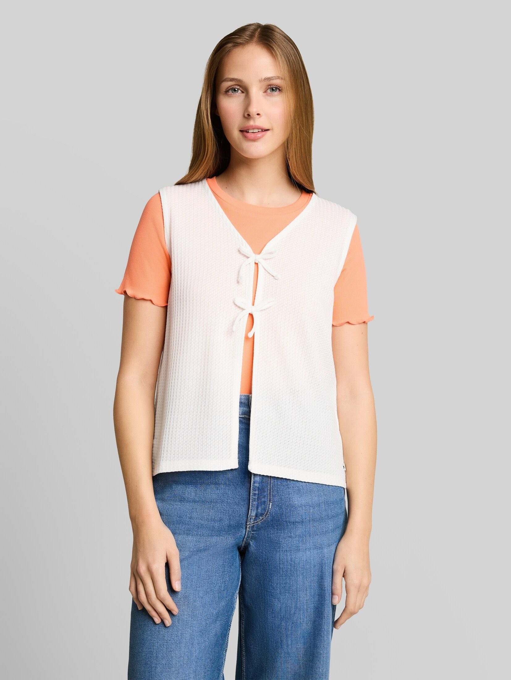 TOM TAILOR Denim Trägertop T-Shirt Top mit Schleifen-Details