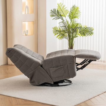 OKWISH TV-Sessel mit Massage und Wärmefunktion (Elektrischer Massagesessel, Fernsehsessel, Drehsessel), mit 360° Drehfunktion und Timer, Fernbedienung