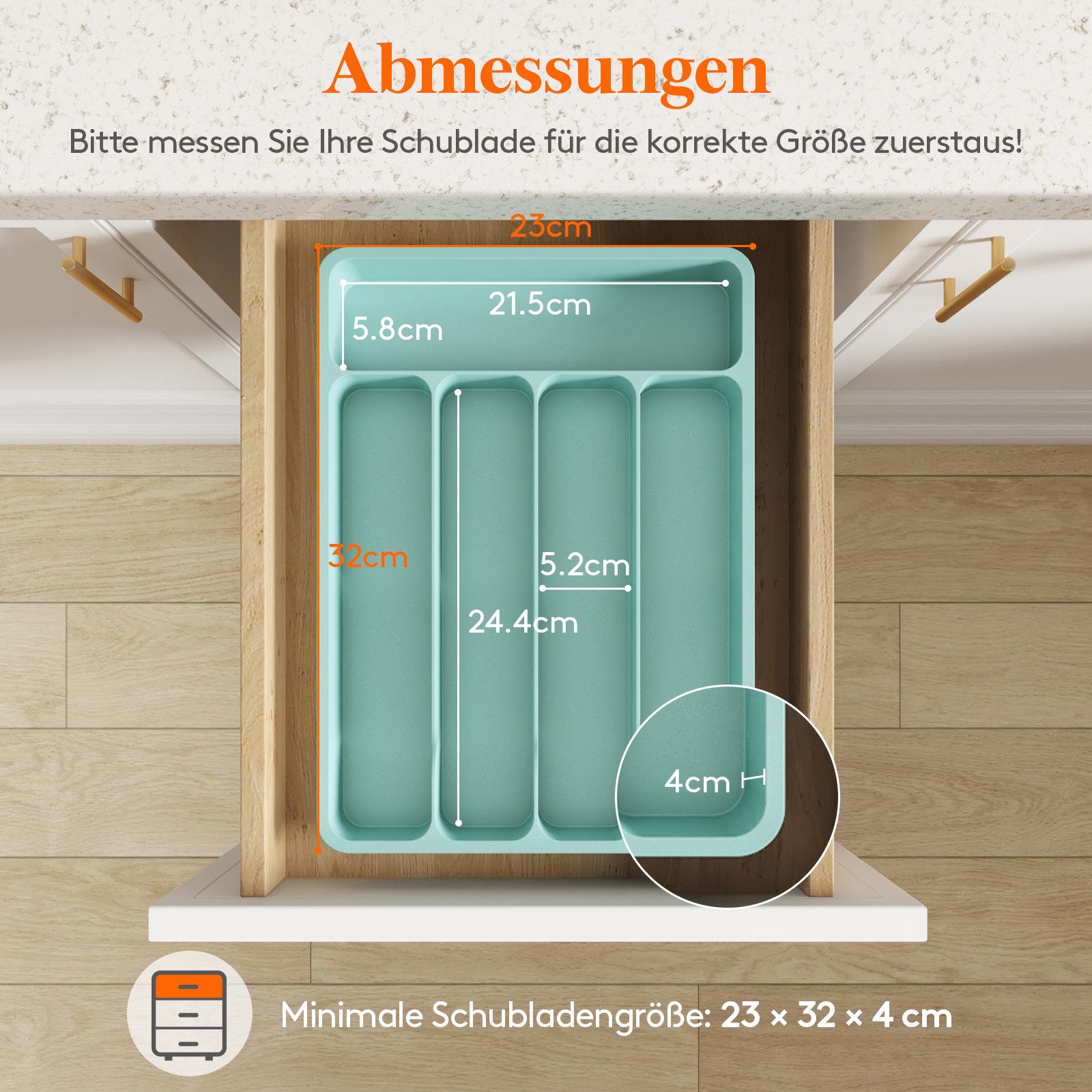 Lifewit Besteckeinsatz Küche Besteckkasten für Schubladen, günstig online kaufen