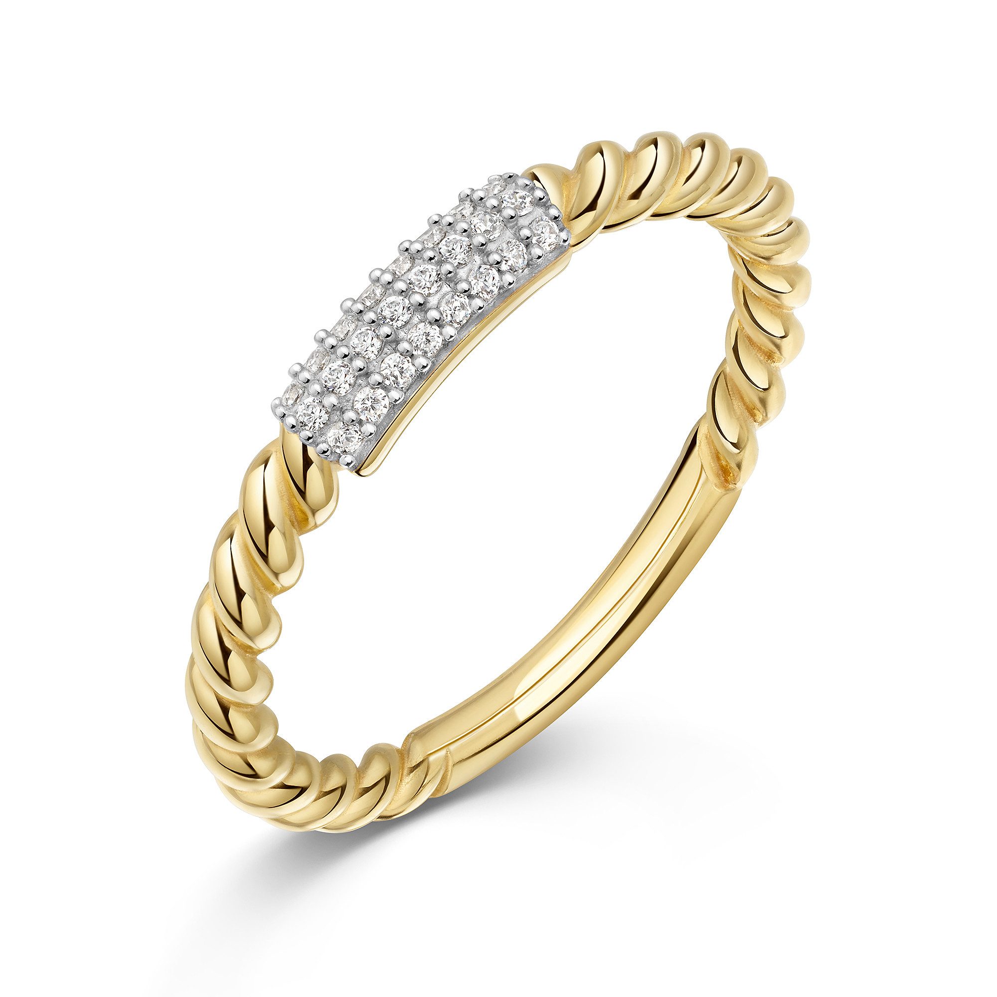 Fingerring Schmuck Geschenk Gold 333 Damenring Ring Kordel bicolor