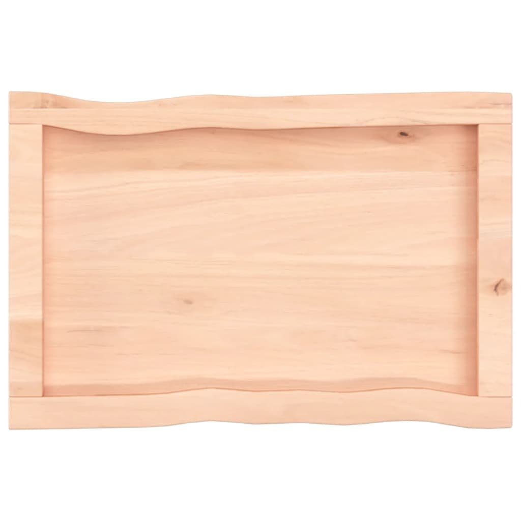 (1 Unbehandelt St) Massivholz Baumkante furnicato Tischplatte cm 60x40x(2-6)