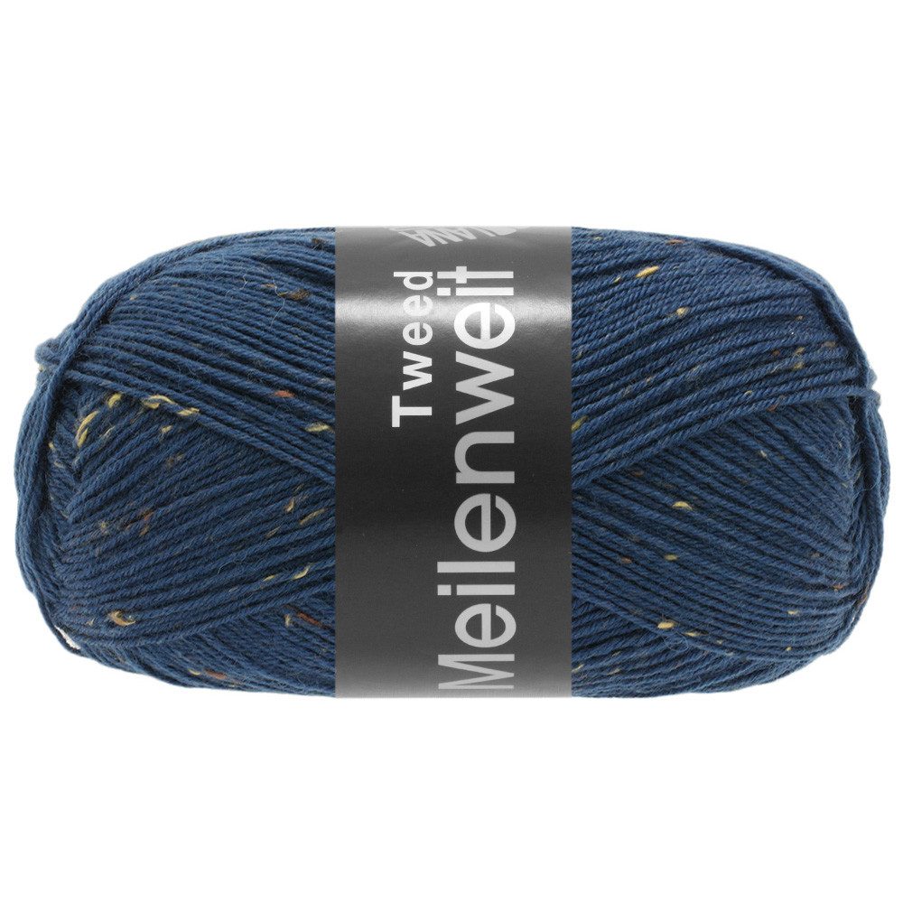 LANA GROSSA MEILENWEIT 100 g TWEED Häkelwolle, 420 m (ideal auch für Trachtensocken, Trachtenstutzen & Stulpen, 4-fach Sockenwolle gepunktet, mit Tweed-Noppen), 100 g