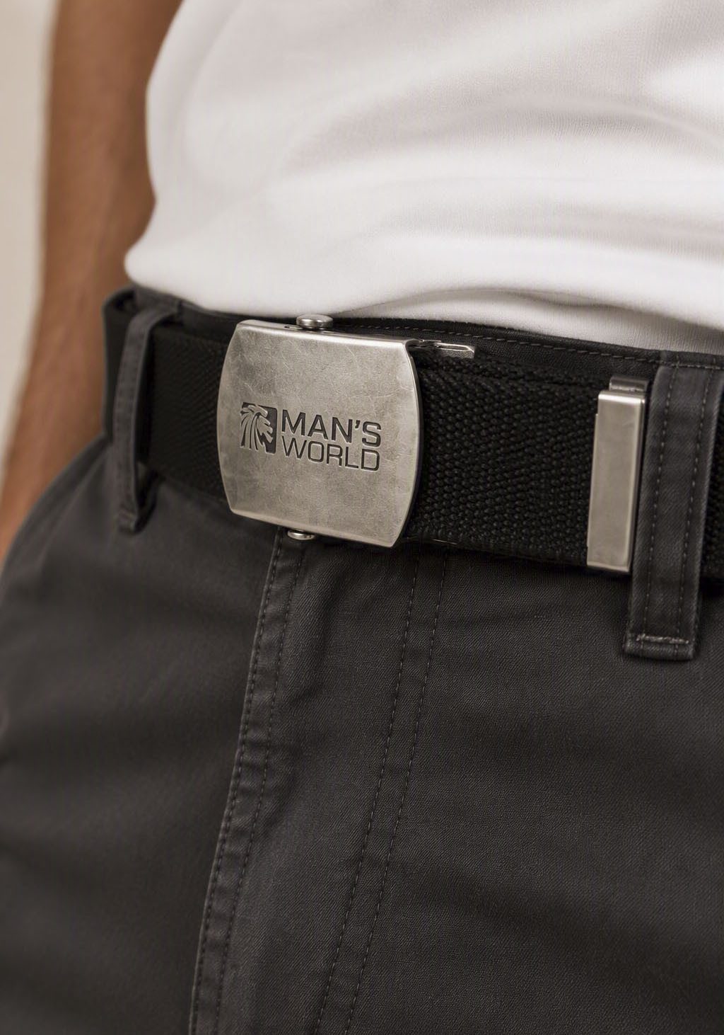 Man's World Stoffgürtel aus Textilband im zeitlosen Design - NEUE FARBE im used Look