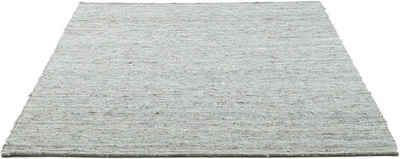 Wollteppich Hörnum, Sansibar, rechteckig, Höhe: 12 mm, Handweb Teppich, meliert, reine gewalkte Wolle, handgewebt