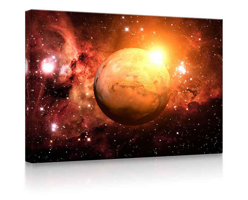 lightbox-multicolor LED-Bild Planet Mars im Universum fully lighted / 100x70cm, Leuchtbild mit Fernbedienung