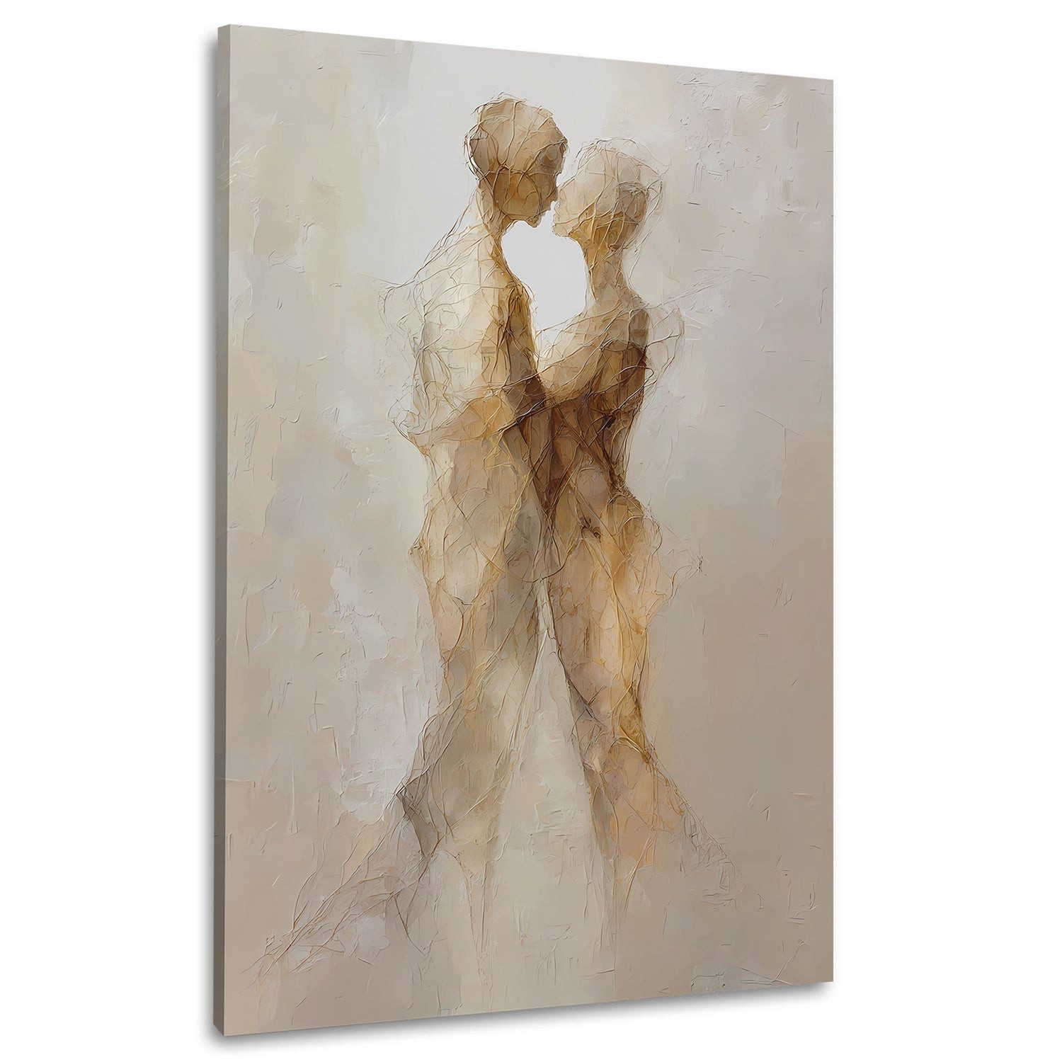 Artedinoi Leinwandbild Umarmung minimalistisch abstrakt Wandbild Leinwandbild Kunstdruck XL W, Umarmung, minimalistisch