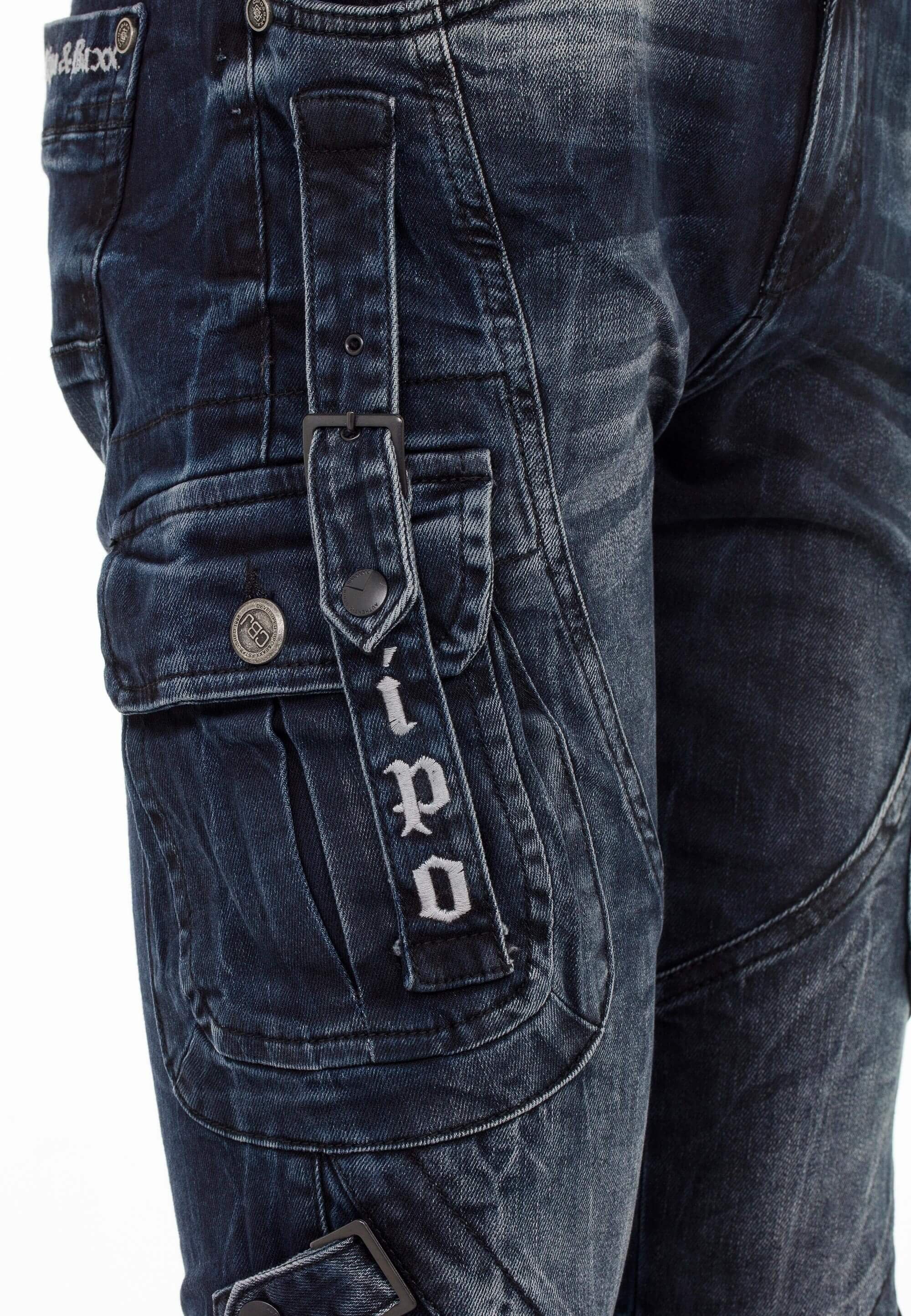 mit Straight Slim-fit-Jeans Baxx in Cipo Fit Verschlussschnallen &