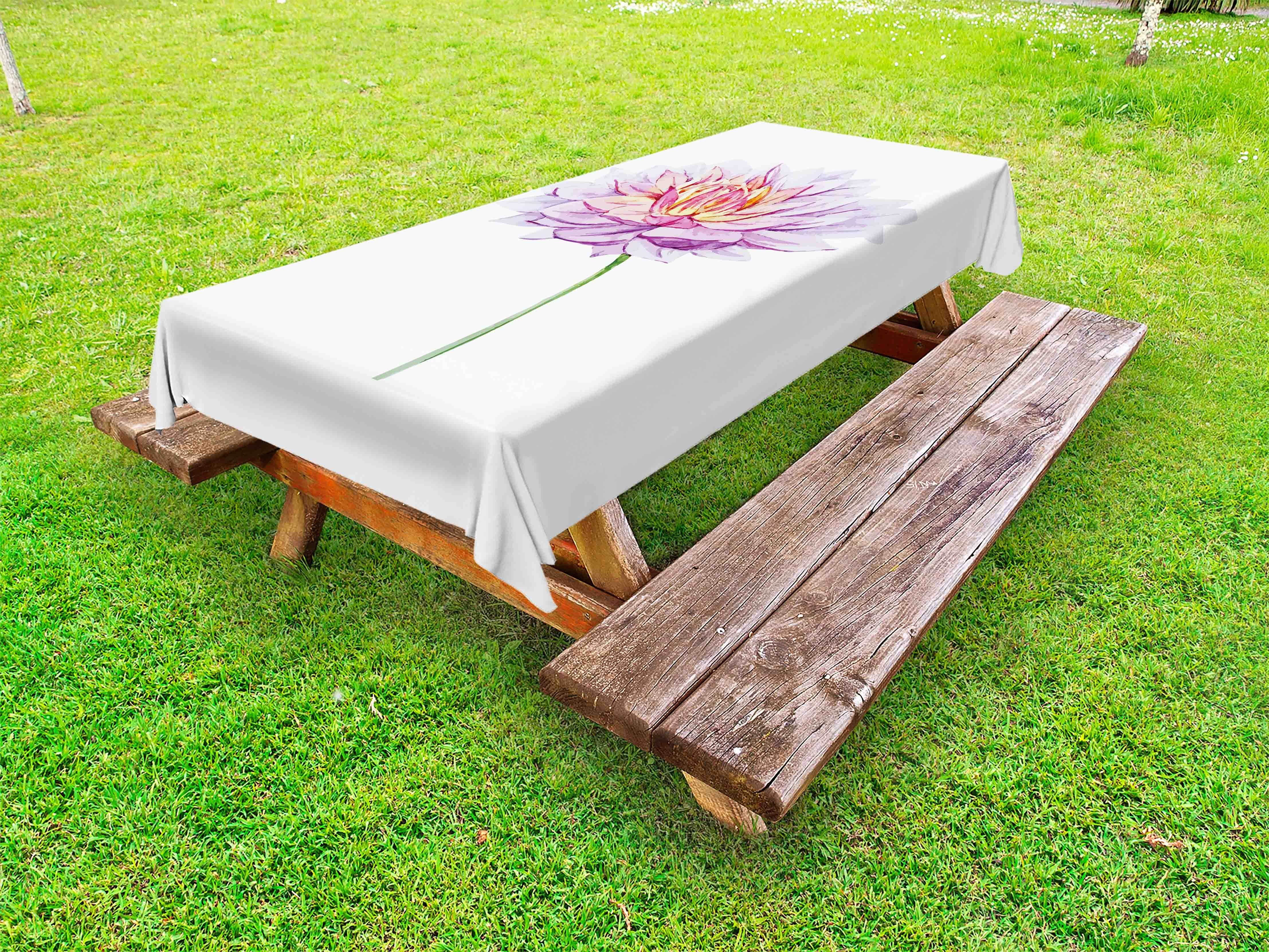 Abakuhaus Tischdecke dekorative waschbare Picknick-Tischdecke, Dahlie Aquarell-Blumen-Pastellkunst