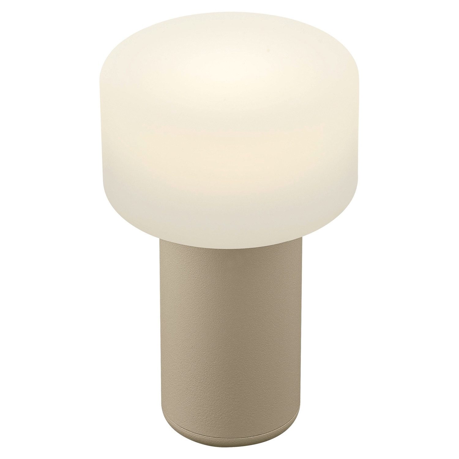 LED Tischleuchte TINY, H 13 cm, Sandfarben, Weiß, Metall, Dimmfunktion, LED fest integriert, Extra-Warmweiß, Akkubetrieben, Touchsensor