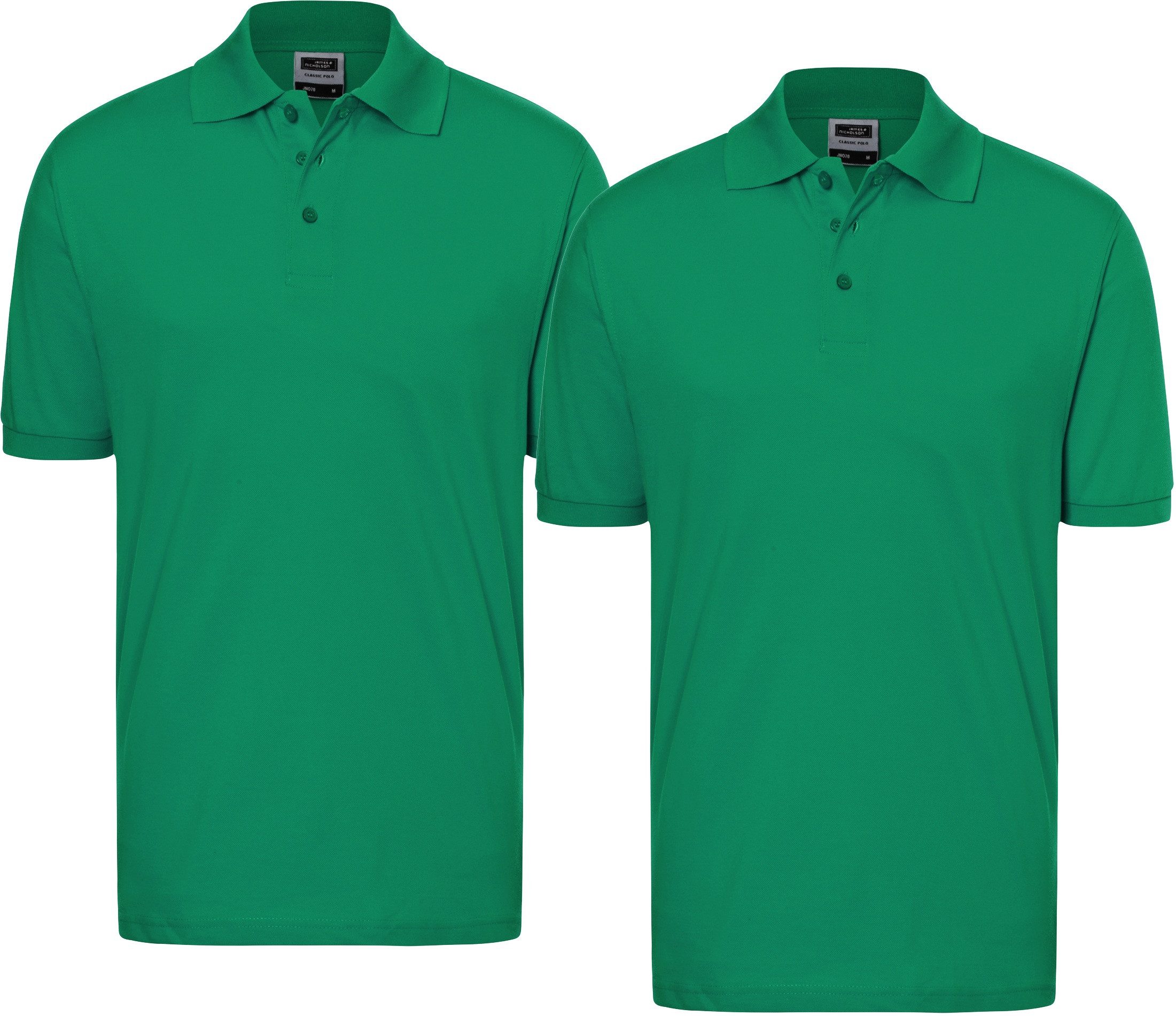 Poloshirt Doppelpack Feines Herren Piqué-Polohemd mit gestrickten Bündchen JN070