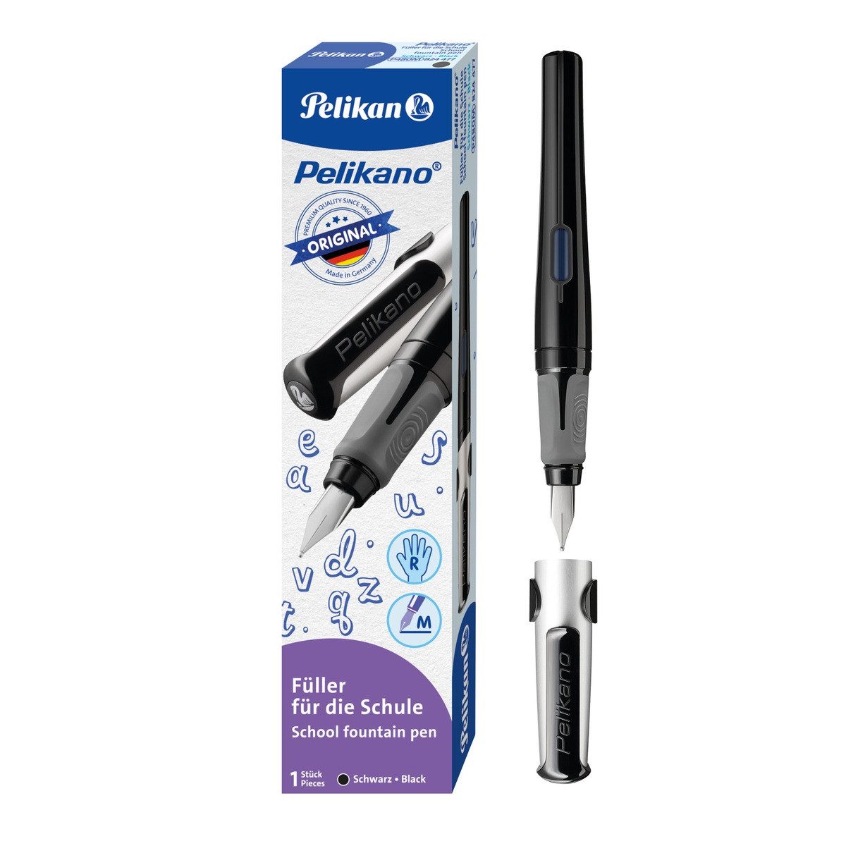 Pelikan Füller Pelikan Schulfüller Pelikano Original RH M schwarz Faltschachtel