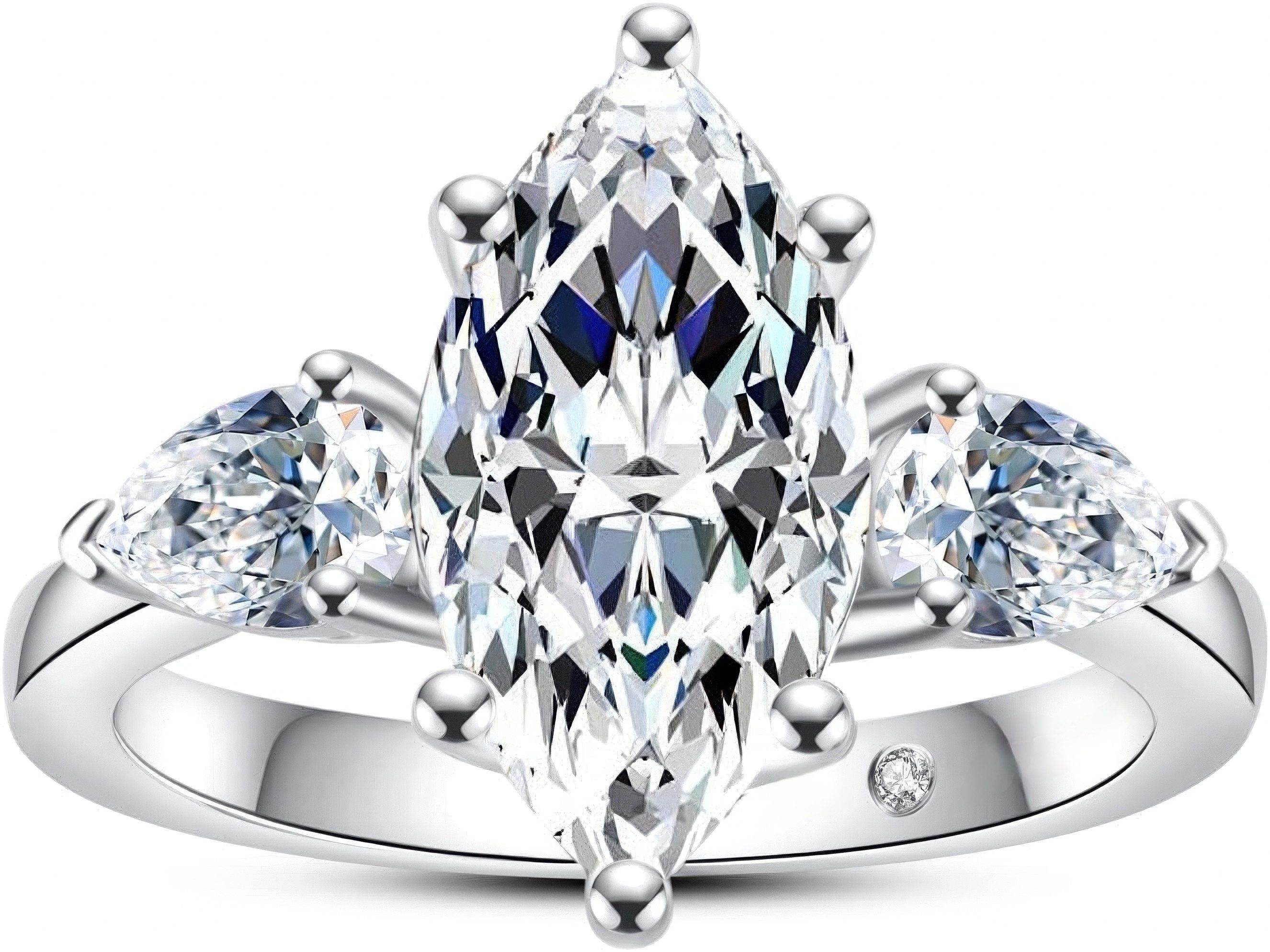 Jumpeak Diamantring Damen-Goldring, Diamantring in Pferdeaugenform, statement ring, 3ct, e, vs1, 3ex, geschenk für frau, geschenk schwester