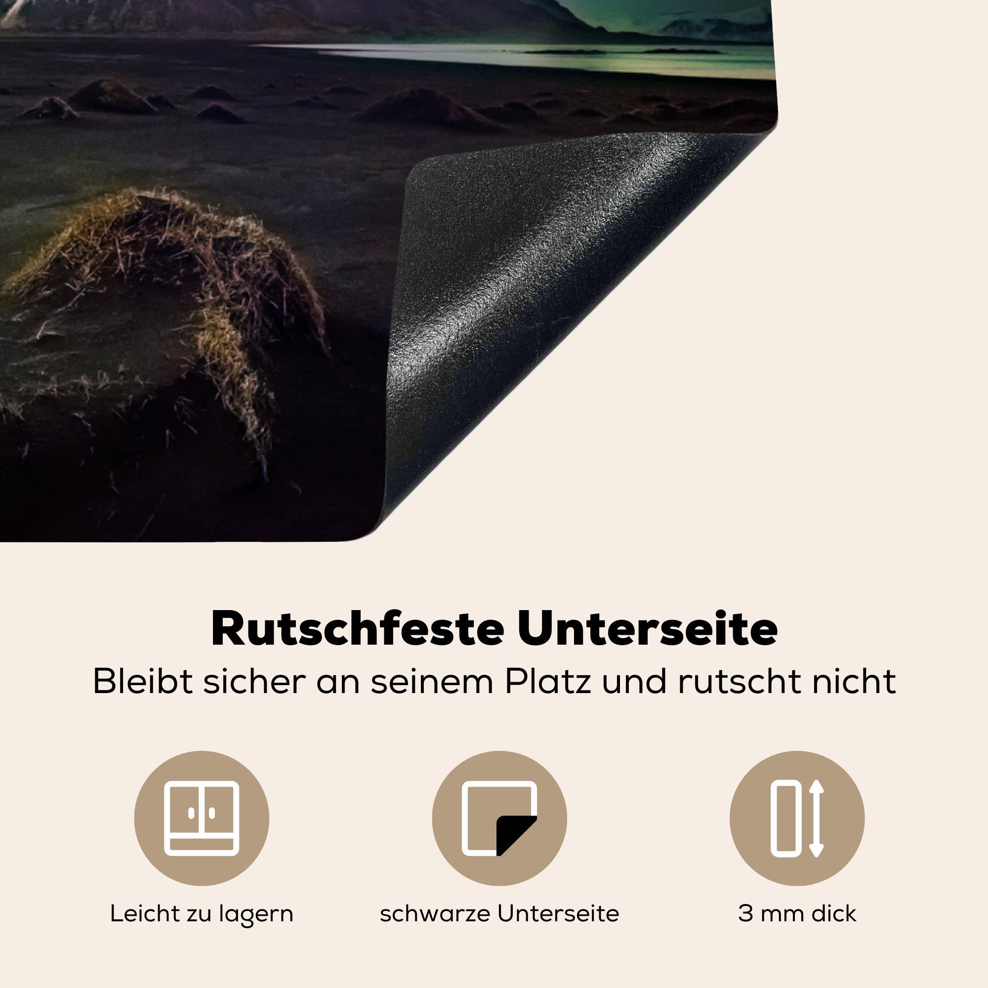 Ceranfeldabdeckung das küche, Nordlicht, (1 die Induktionskochfeld cm, tlg), Schutz sieht Herdblende-/Abdeckplatte für Forscher MuchoWow Vinyl, 81x52