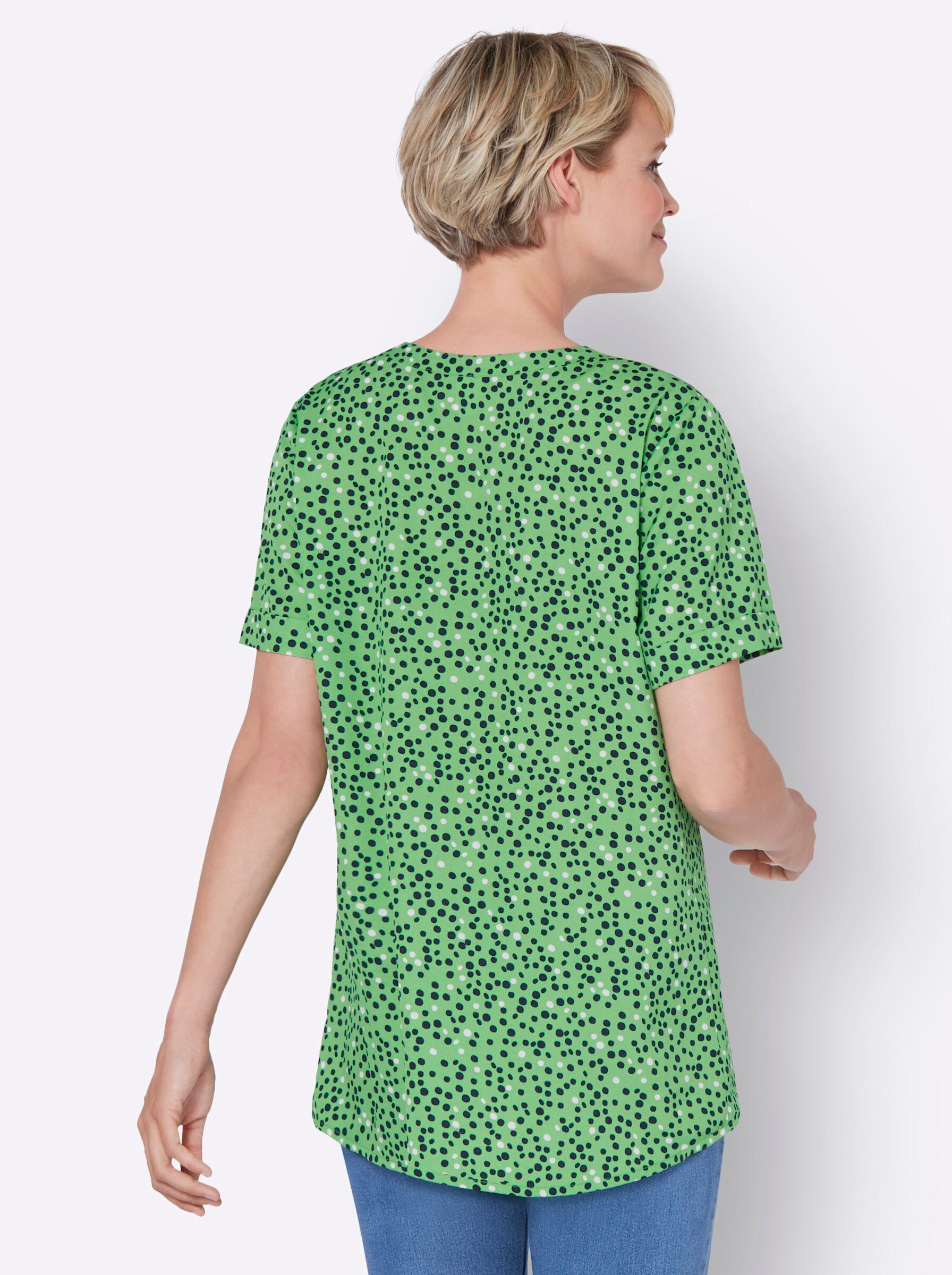 Sieh an! Klassische Bluse Longbluse Kurzarm günstig online kaufen
