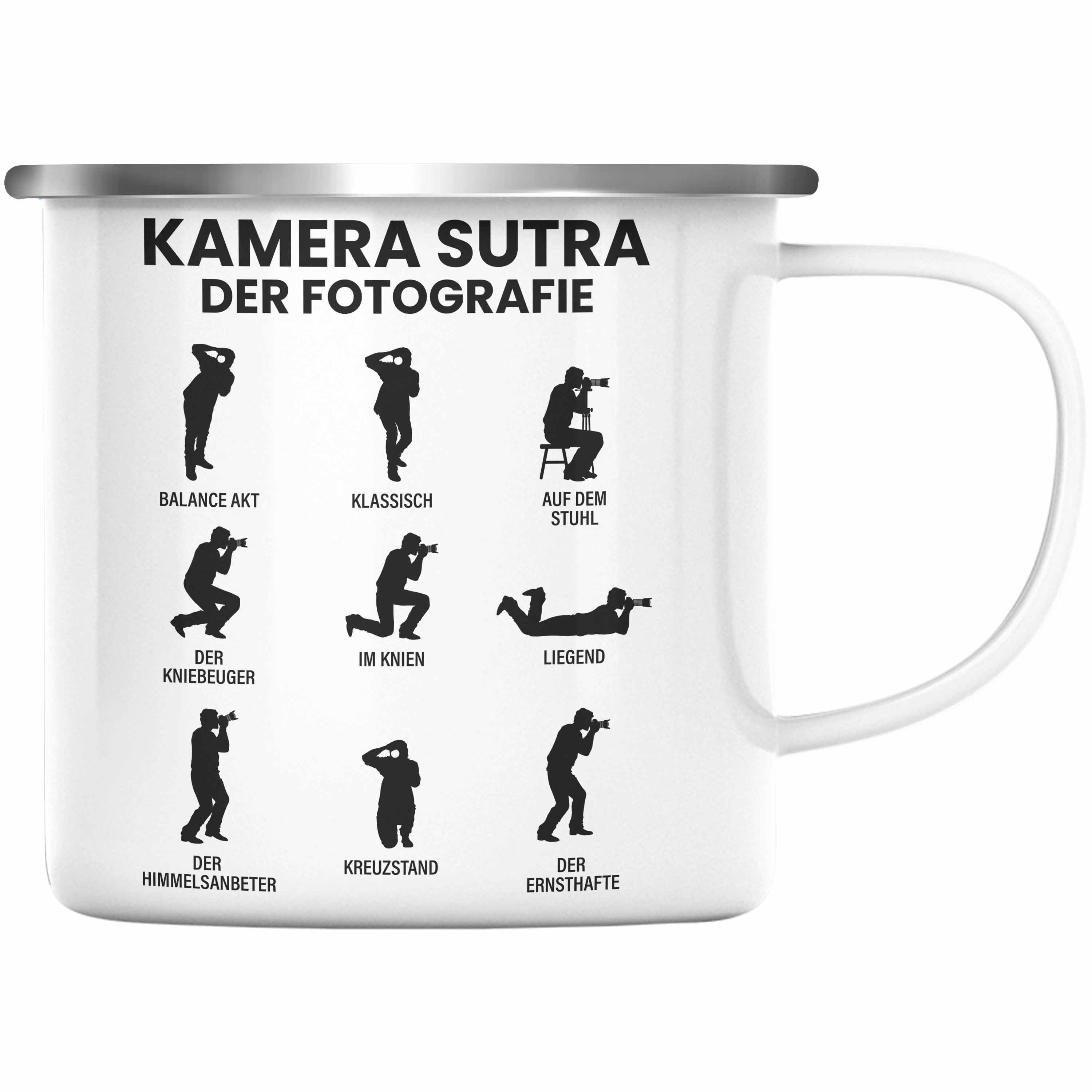 - Fotograf Fotografieren Emaille KaffeeEmaille Trendation Tasse Silber Zubehör Trendation Tasse Spruch Thermotasse Sutra Kamera Geschenk Lustiger Fotografie Geschenkideen