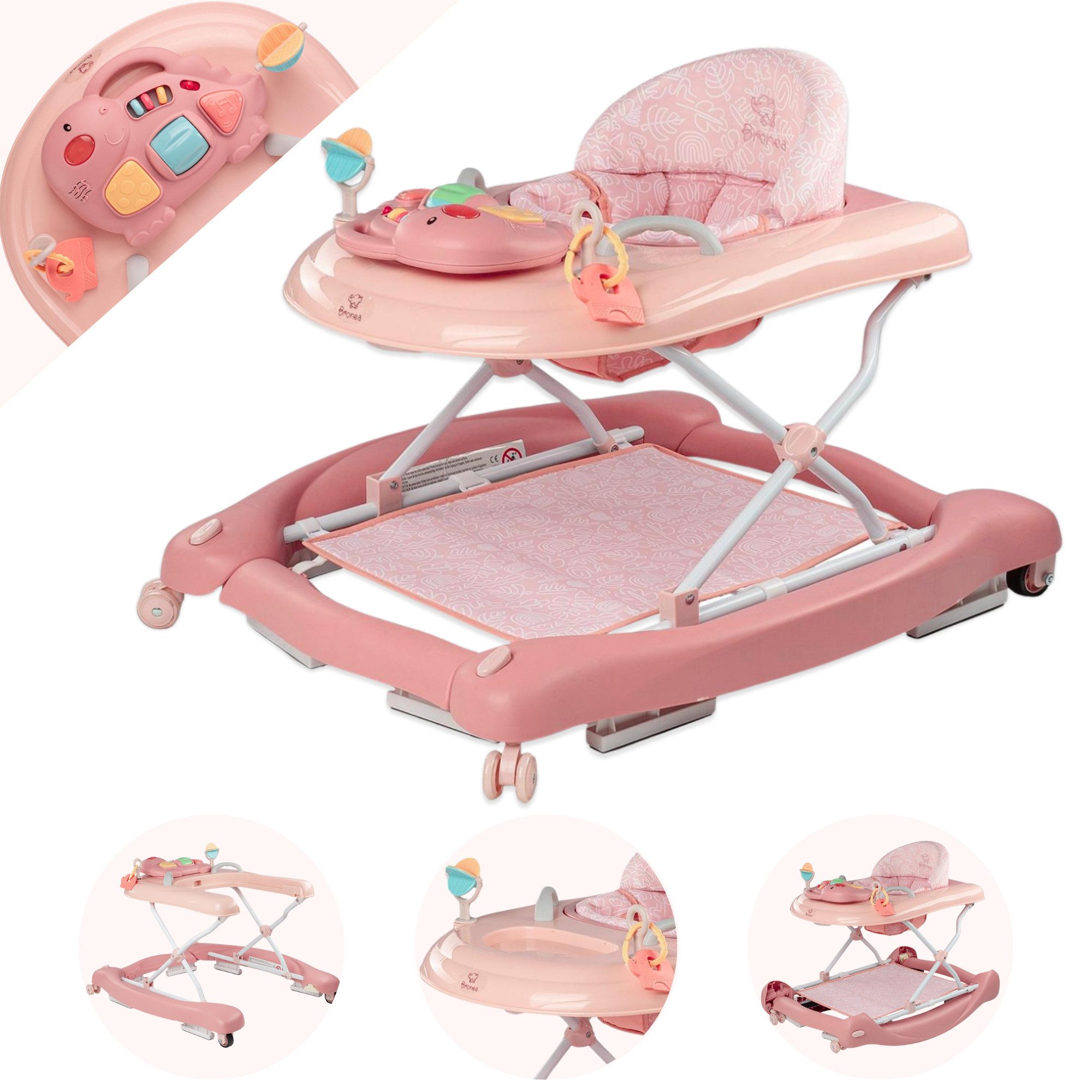 Kinderfahrzeug Lauflernhilfe Happy Life 5-in-1 Gehfrei Baby Babywalker Lauflernwagen Schaukel Wippe