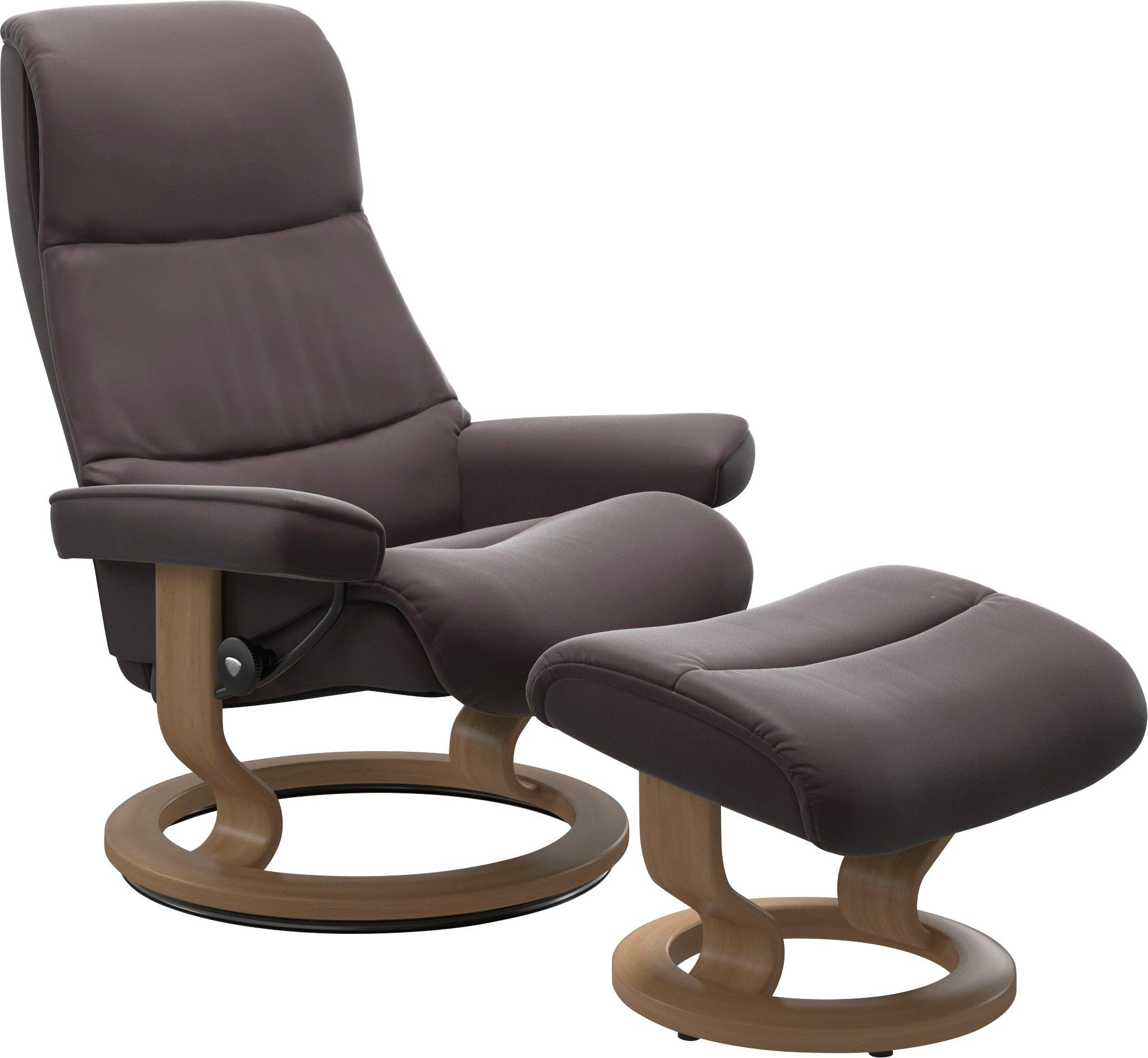 Stressless® Relaxsessel View (Set, mit Eiche Classic Relaxsessel Größe Base, M,Gestell Hocker), mit