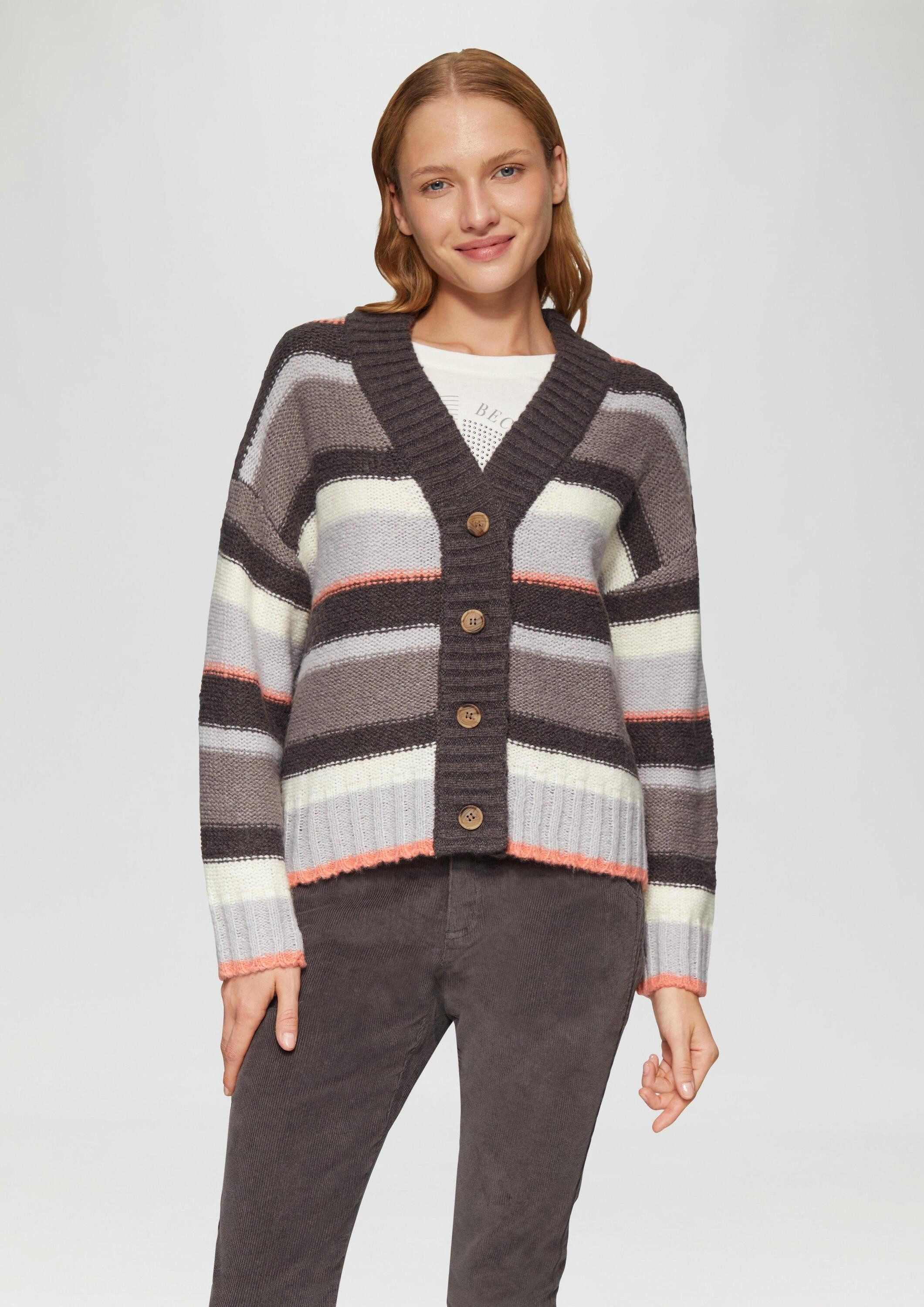 s.Oliver Cardigan Strickjacke Gestreifte Strickjacke mit günstig online kaufen