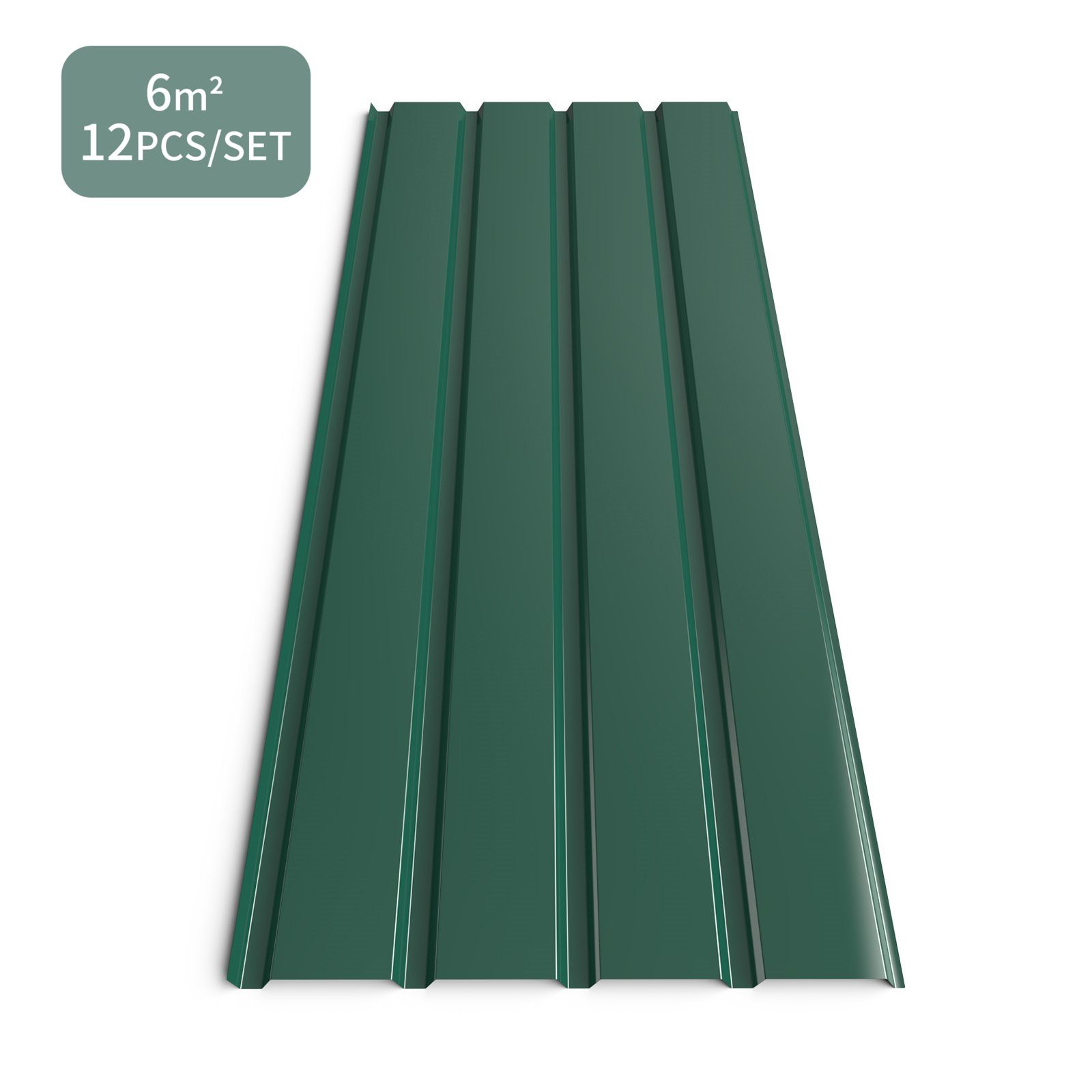 Mondeer Wellplatte Dachplatten, 12x Trapezblech 115cm x 45cm verzinkt Profilblech Dachblech