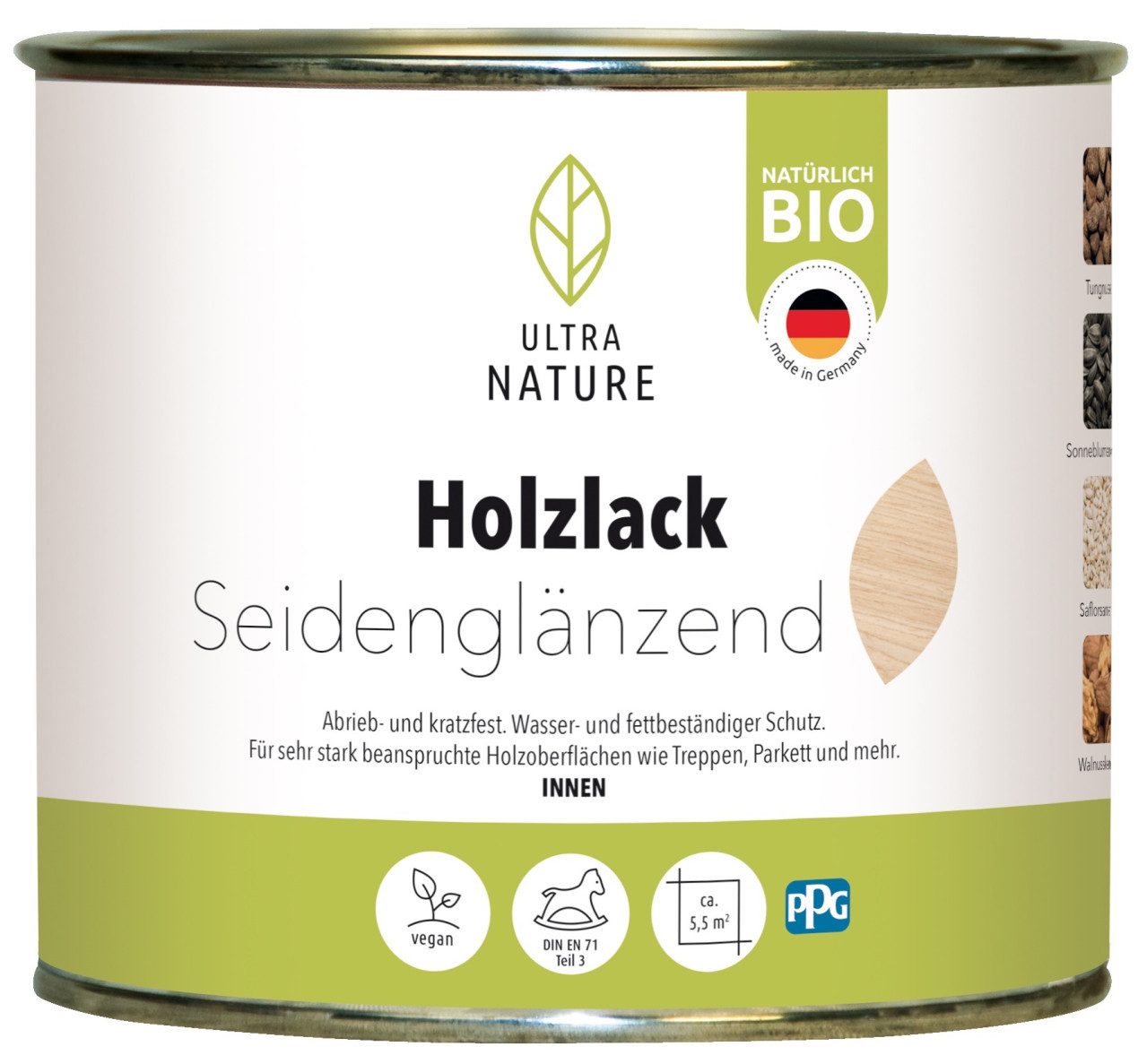 ULTRA NATURE Holzlack Ultra Nature Holzlack 375 ml seidenglänzend
