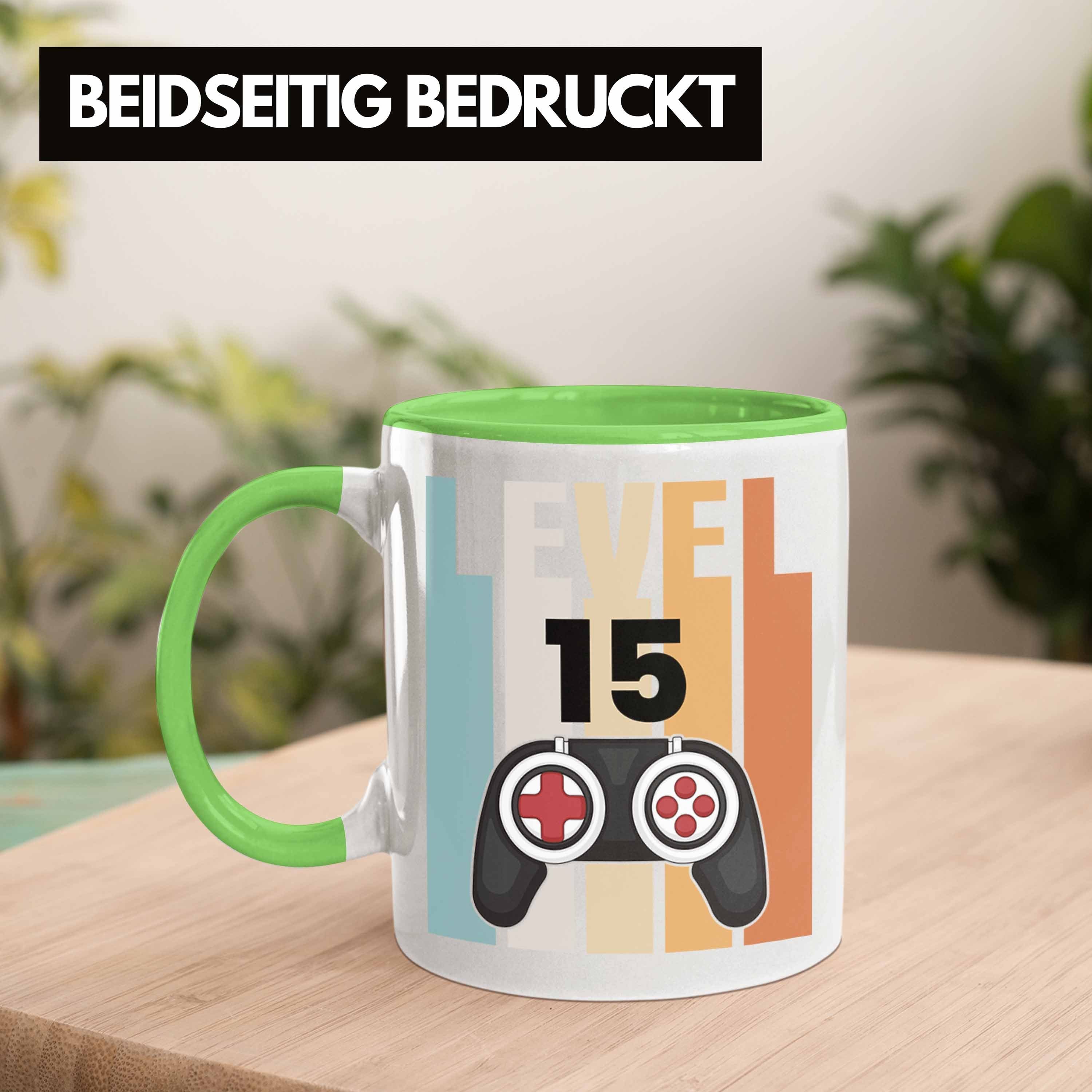 15. Trendation Jungen Jungs Geschenkidee Trendation - Grün zum Gamer Geburtstag Tasse Tasse