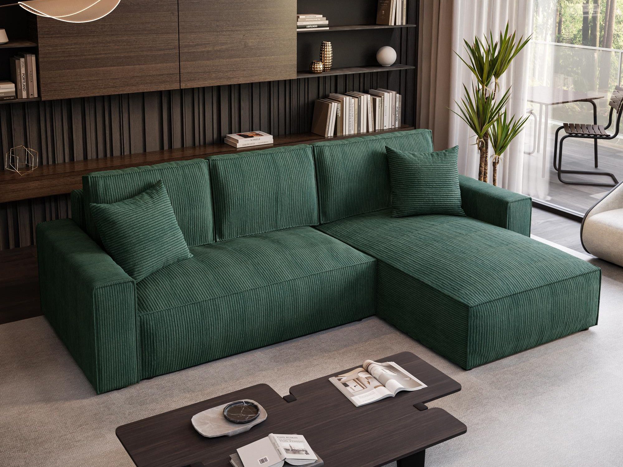 Beautysofa Ecksofa mit Schlaffuntion PARYS, mit Bettkasten und universelle Ottomane, Flappbar im modernen Design