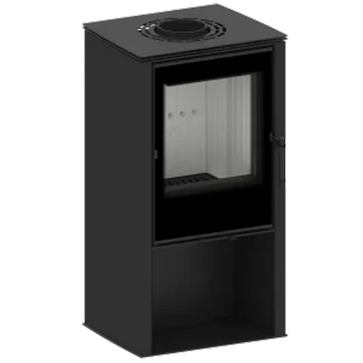 Hitze Kaminofen Hitze Holzofen Lupo S schwarz Freistehender Holzofen, 6,50 kW