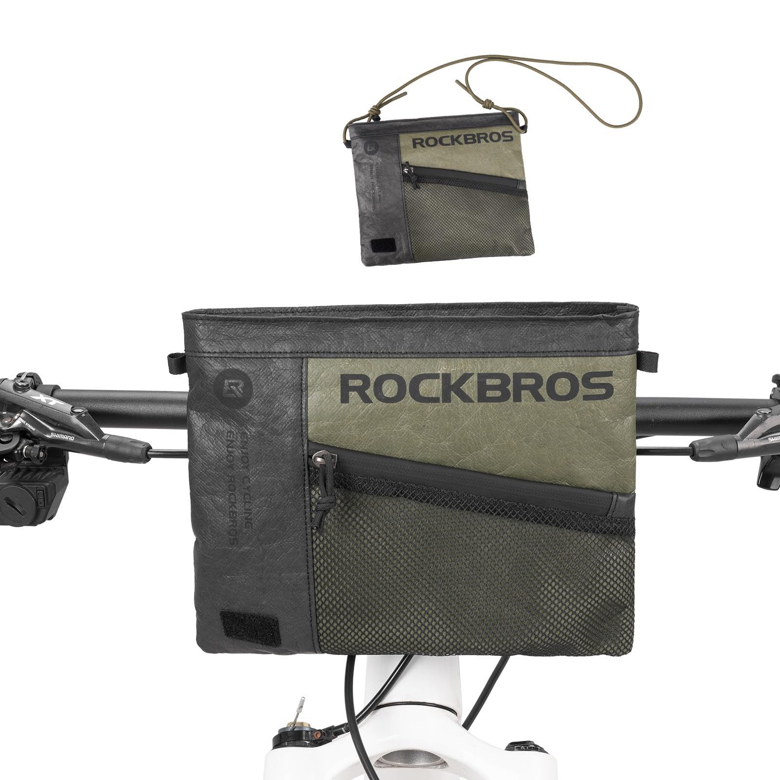 ROCKBROS Fahrradtasche Kleine Lenkertasche 1,5L, leicht, wasserabweisend, mit Schultergurt