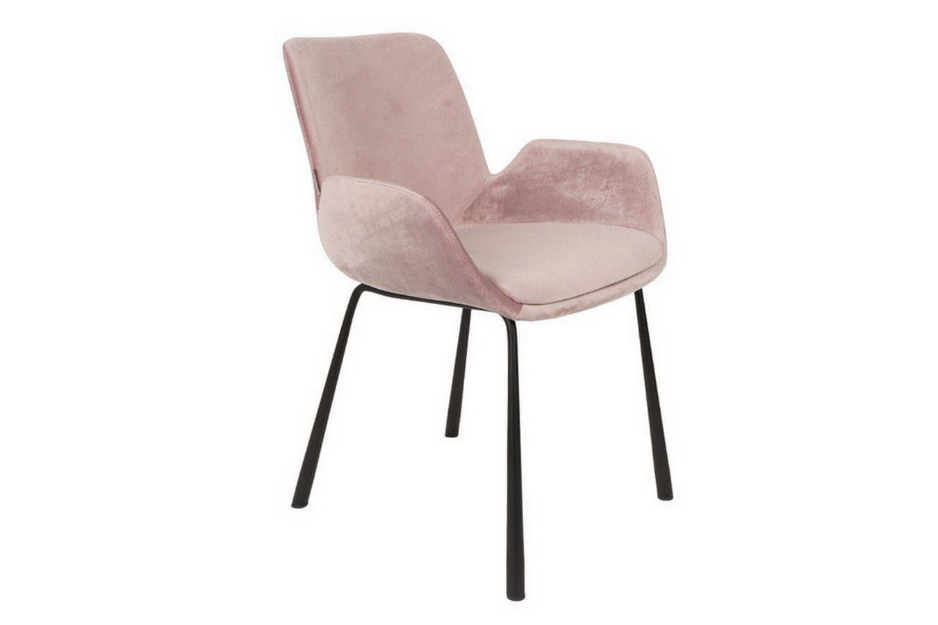 Zuiver Stuhl Armlehnstuhl Brit Samt grau rosa