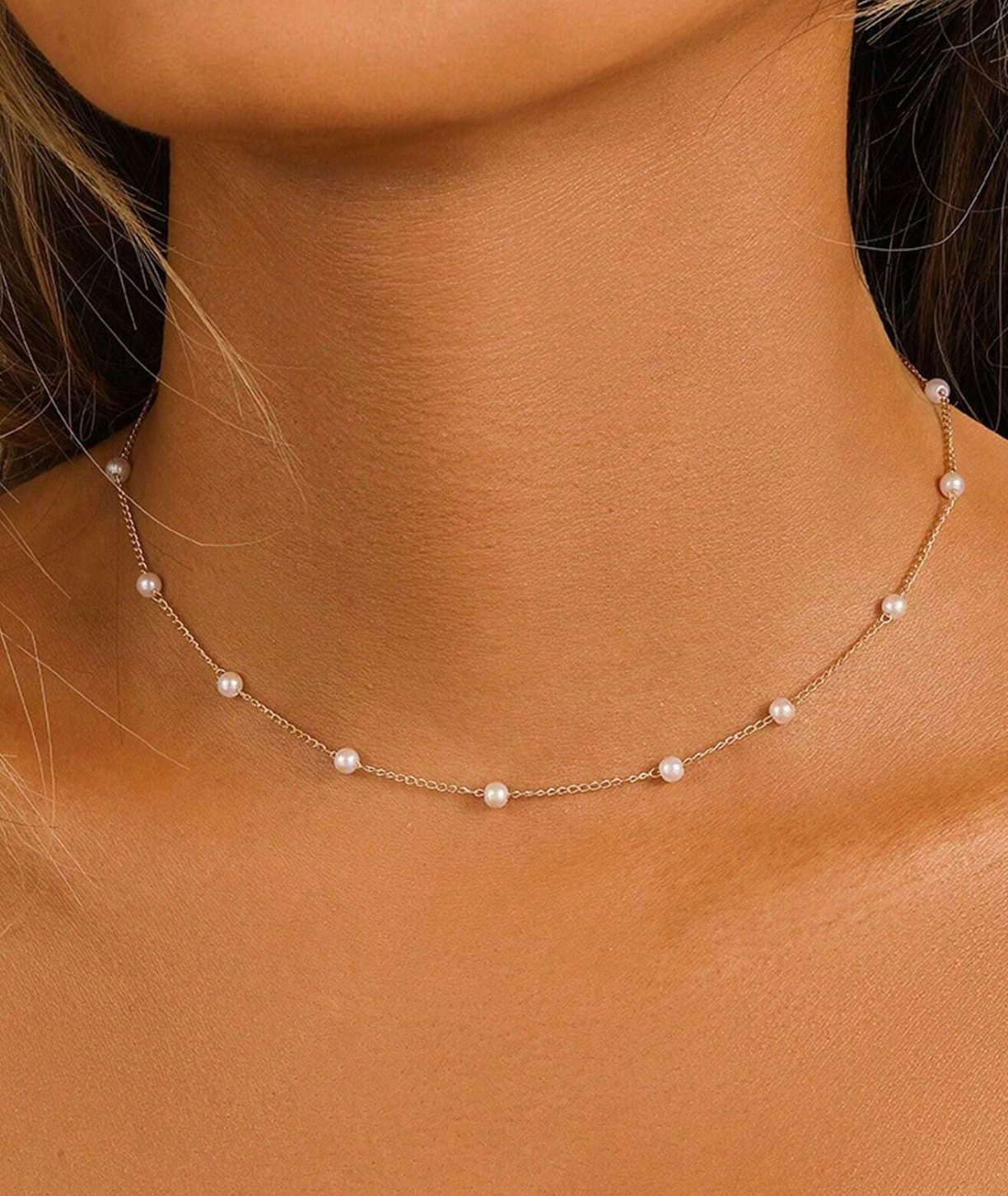 LIMONIA Perlenkette Damenkette Kette weiß kleine günstig online kaufen